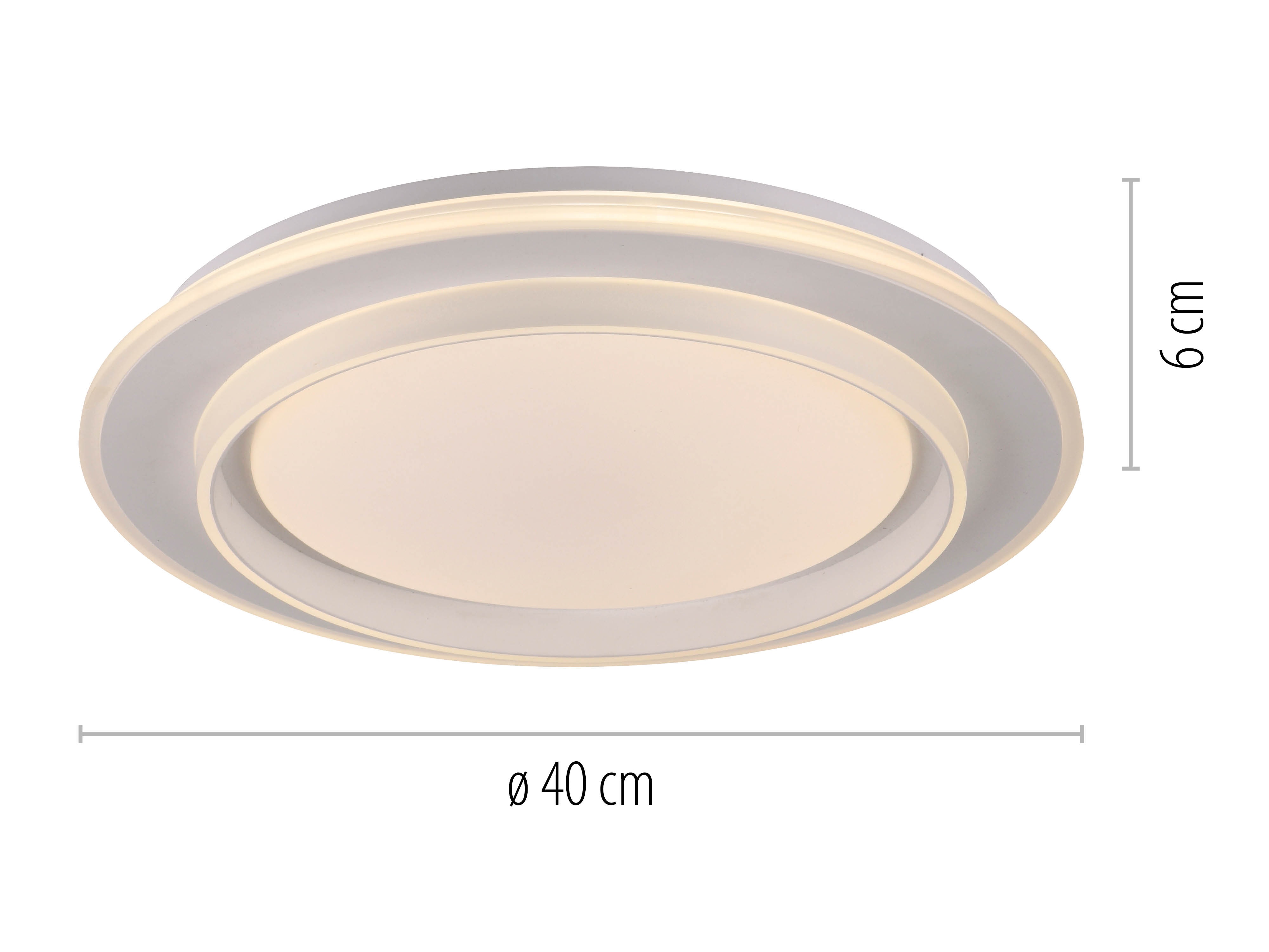 JUST LIGHT LED-Deckenleuchte 14296-16, 20W, CCT, 2700lm, IP20, weiß