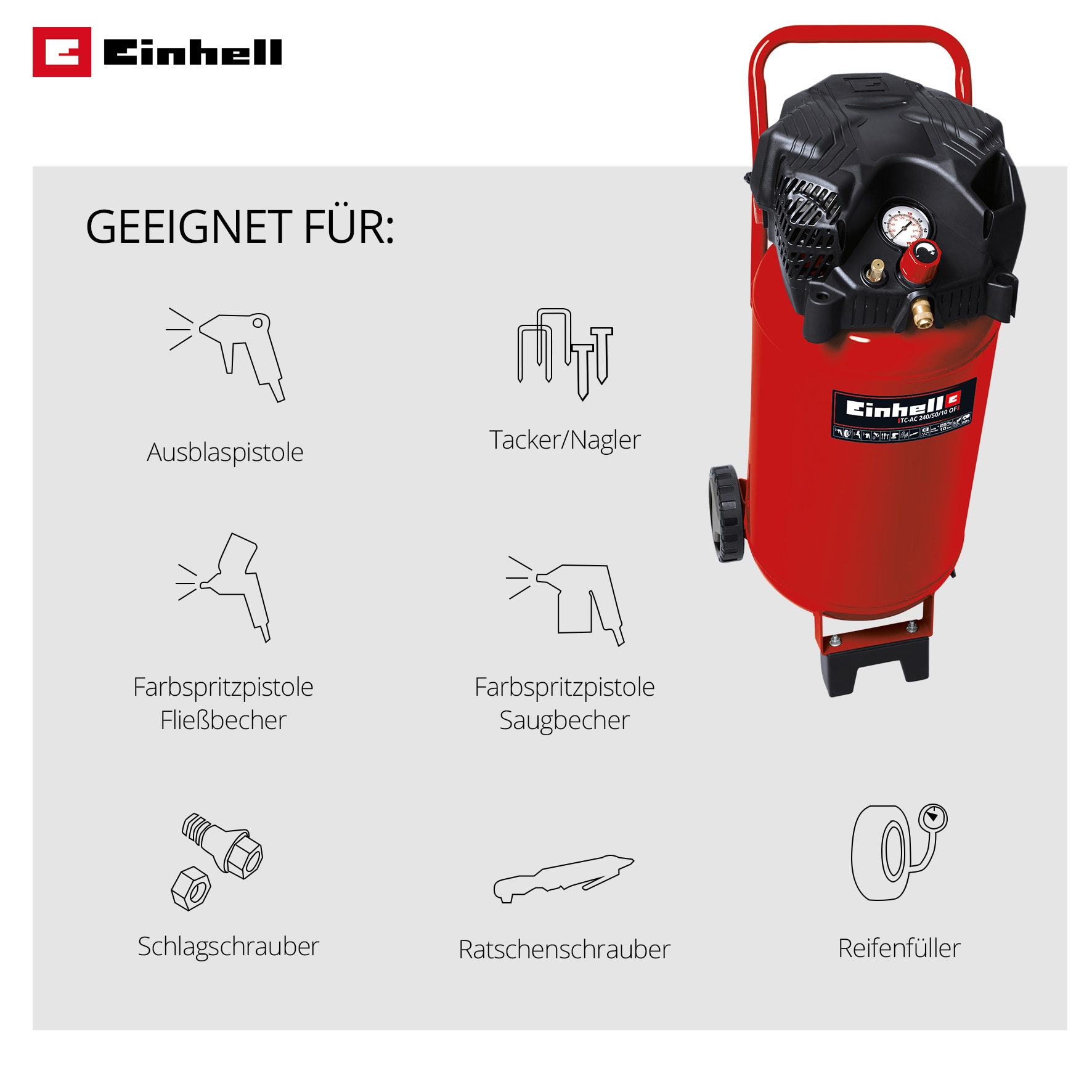 EINHELL Druckluft-Kompressor TC-AC 240/50/10 OF, 4010393 EINHELL Druckluft-Kompressor TC-AC 240/50/10 OF, 4010393