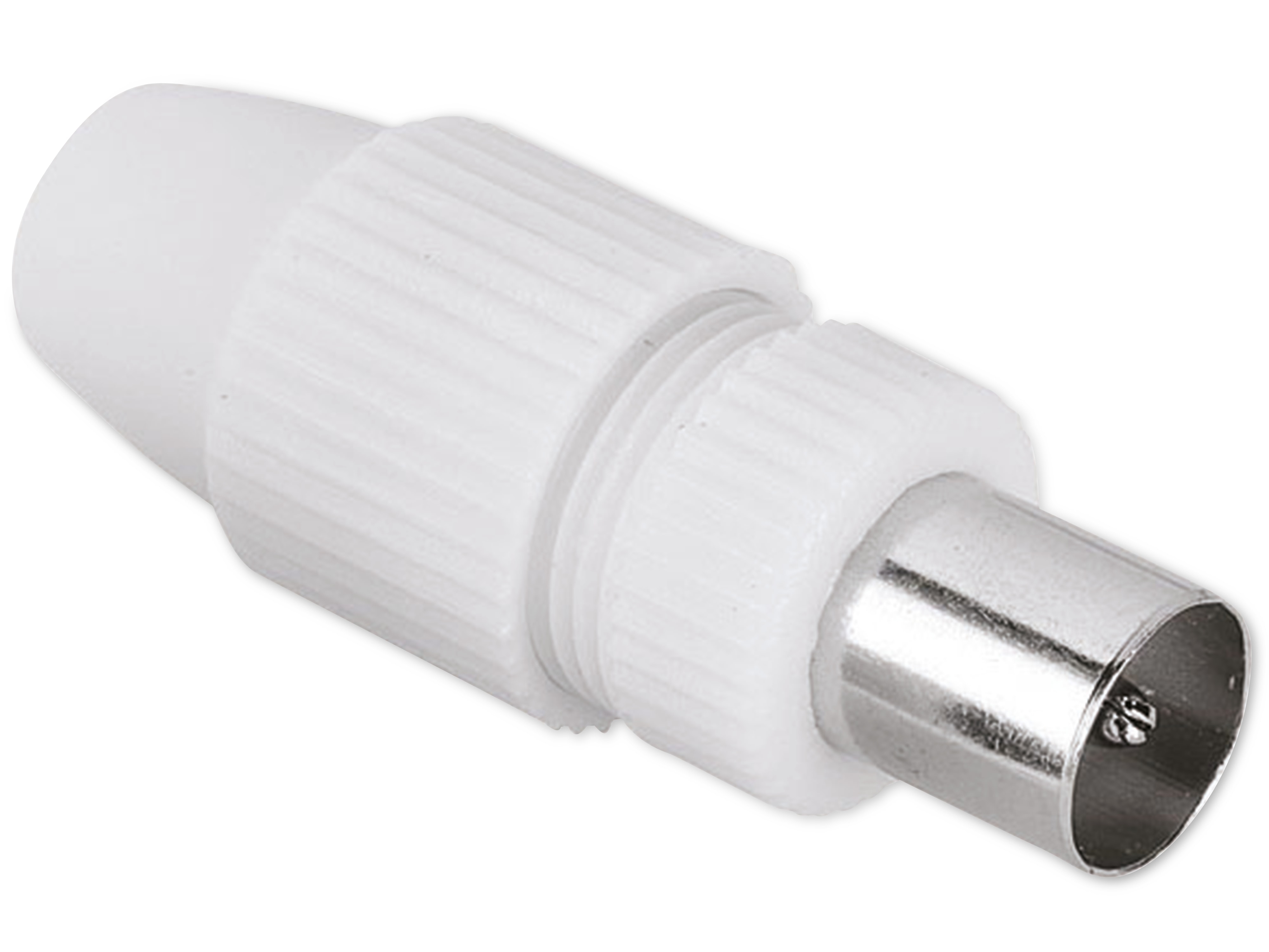 Koaxial-Stecker HAMA, klemmbar, Ø5...7 mm, weiß