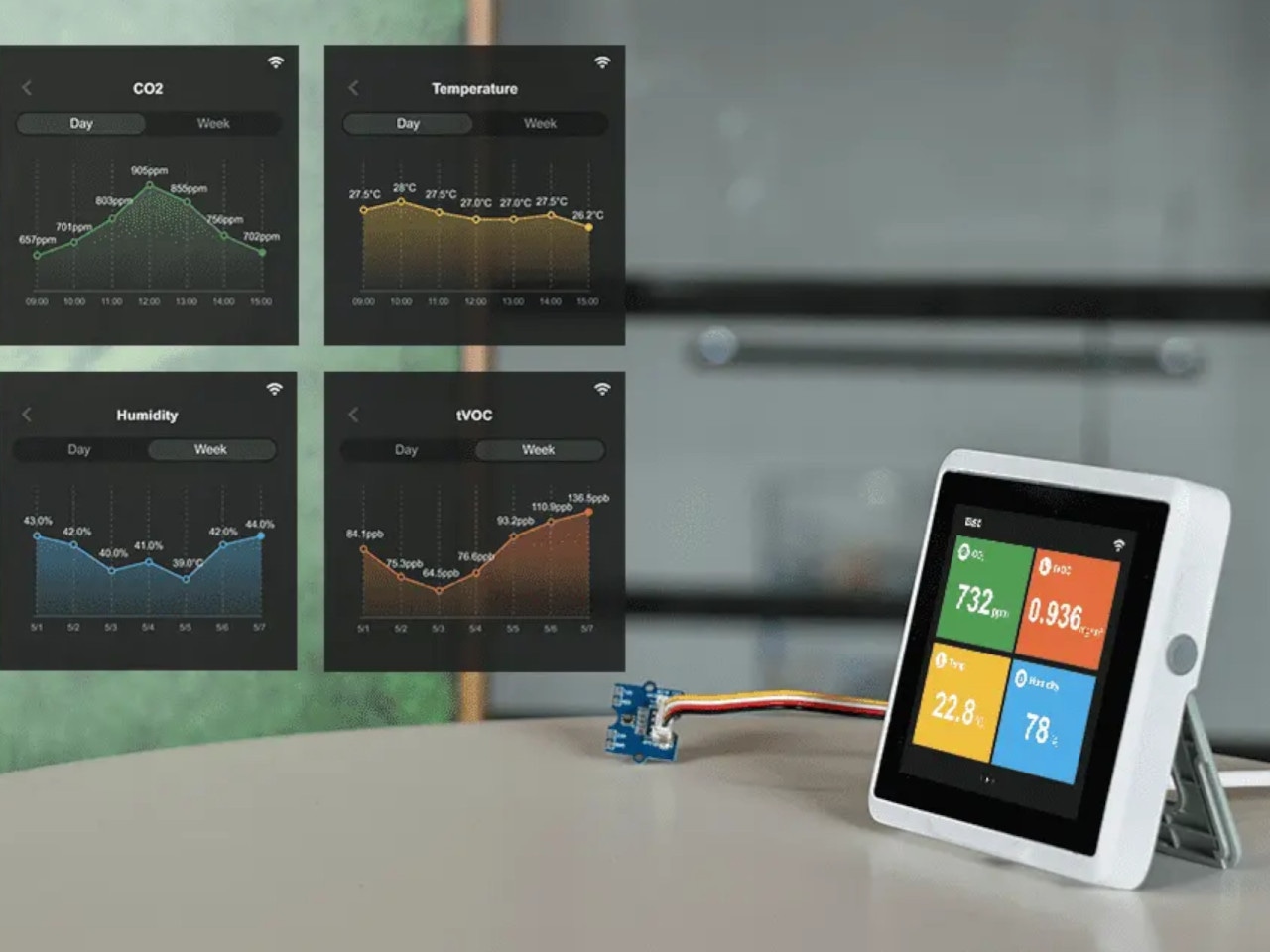 SEEED SenseCAP Indicator D1 interaktives Terminal, für verschiedene IoT-Anwendungen