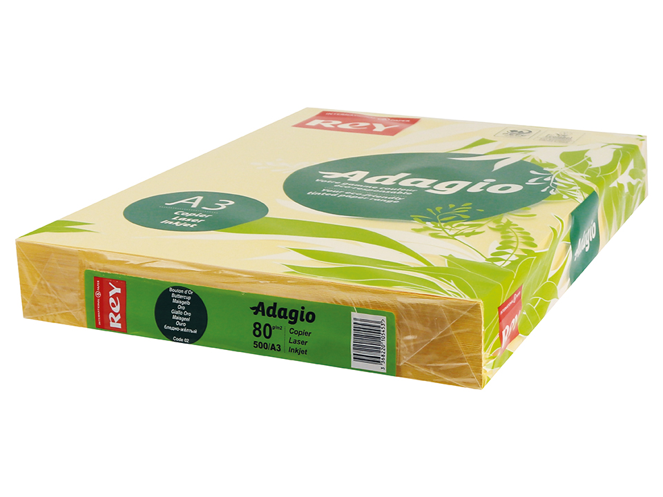 Kopierpapier REY/ADAGIO A3 80 g/m², 500 Blatt, Maisgelb