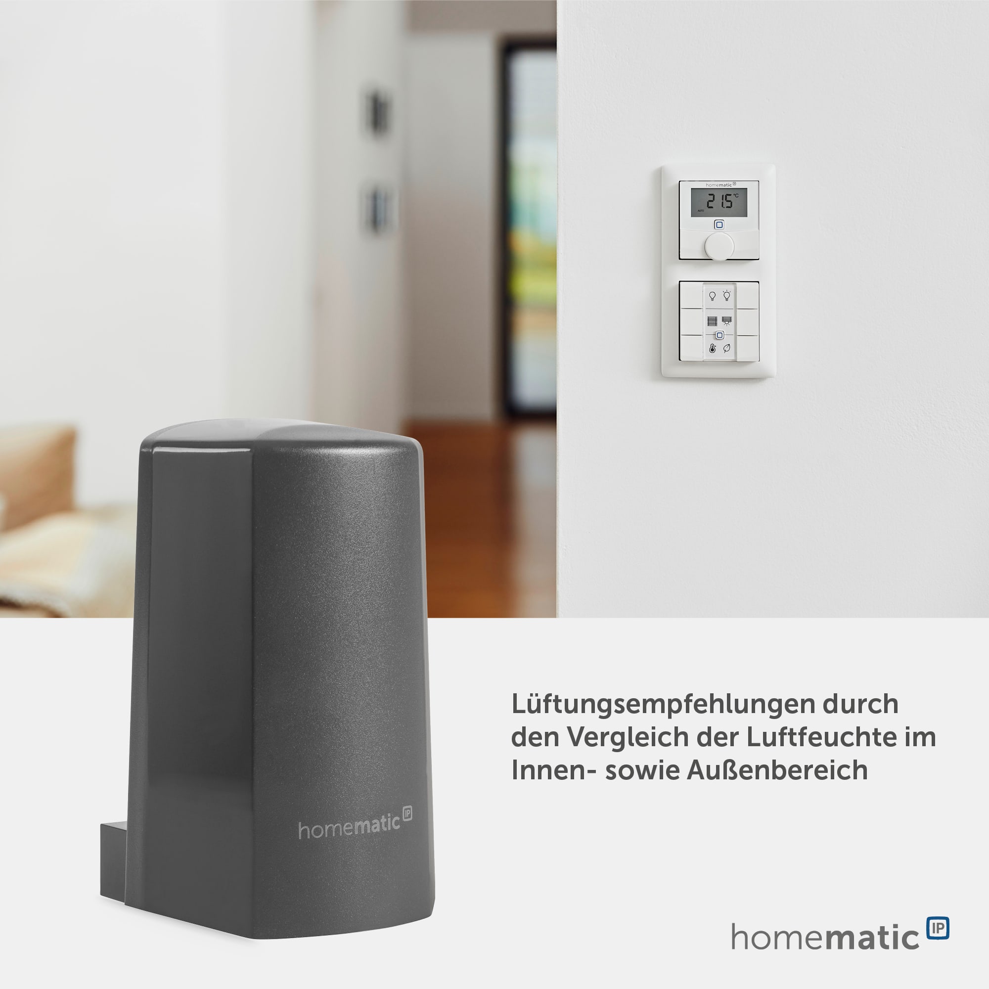 HOMEMATIC IP Smart Home 150573A0, Temp. Und Luftfeuchtigkeitssensor, anthrazit