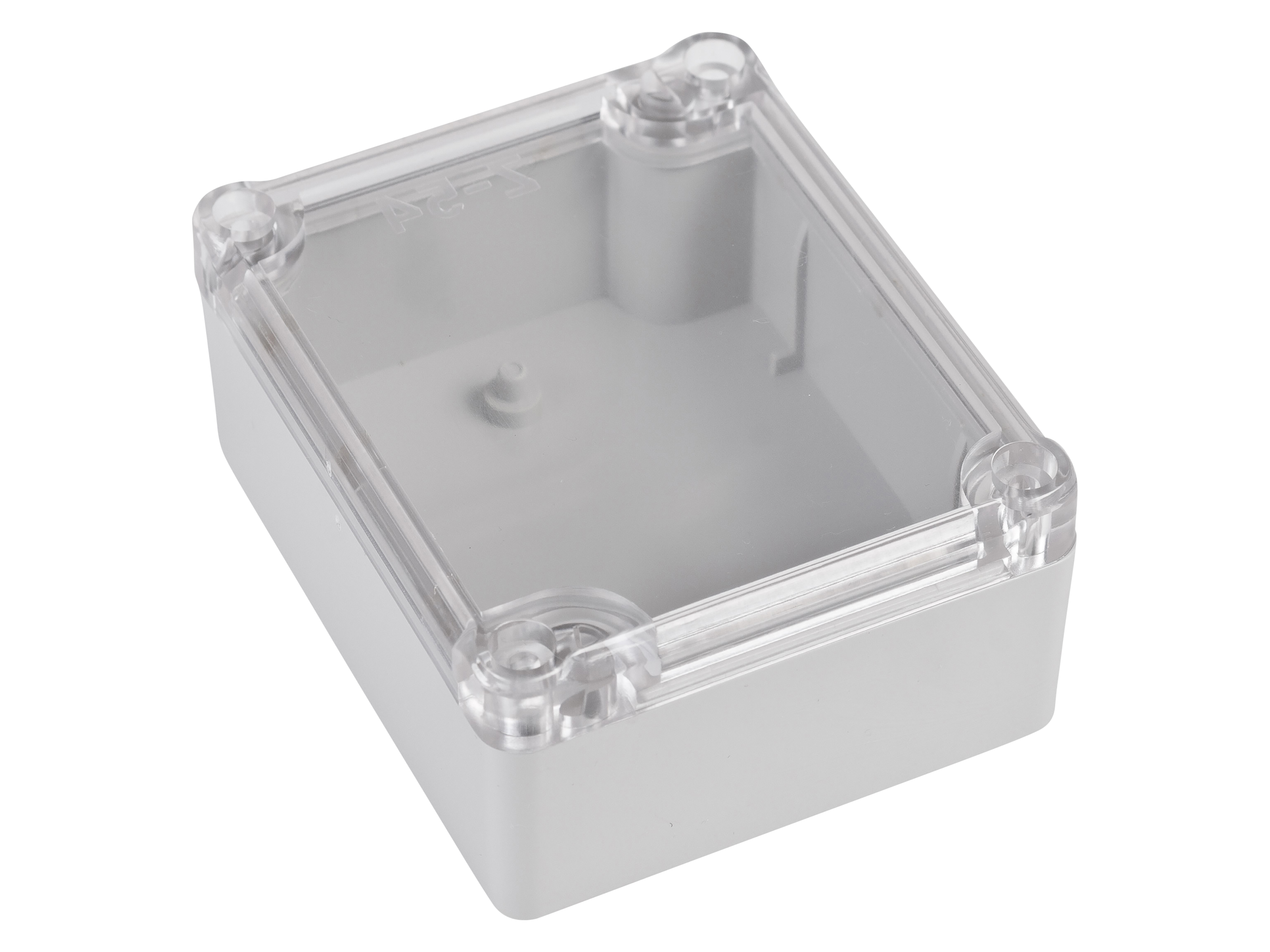 POLLIN ABS-Gehäuse 4U63090804437, 89x75x41 mm, IP65, Glasklarer Deckel