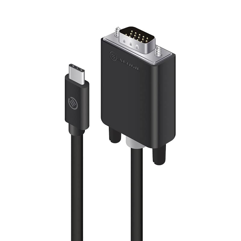 ALOGIC USB-C zu VGA Kabel, Stecker-Stecker,  2m schwarz