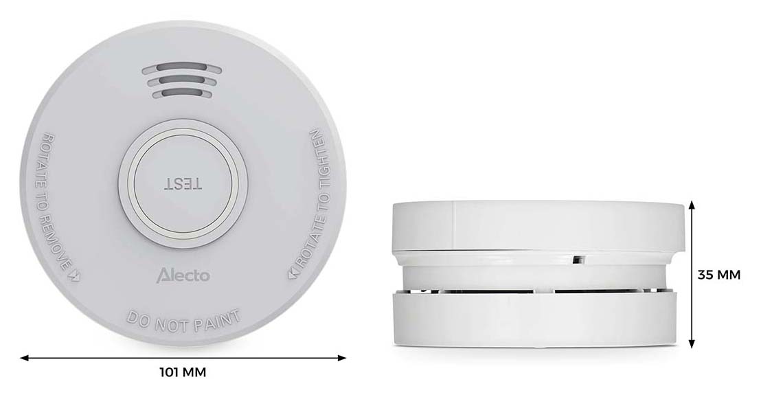 ALECTO Stand-Alone-Rauchmelder SD110, 1-Jahres-Batterie, weiß