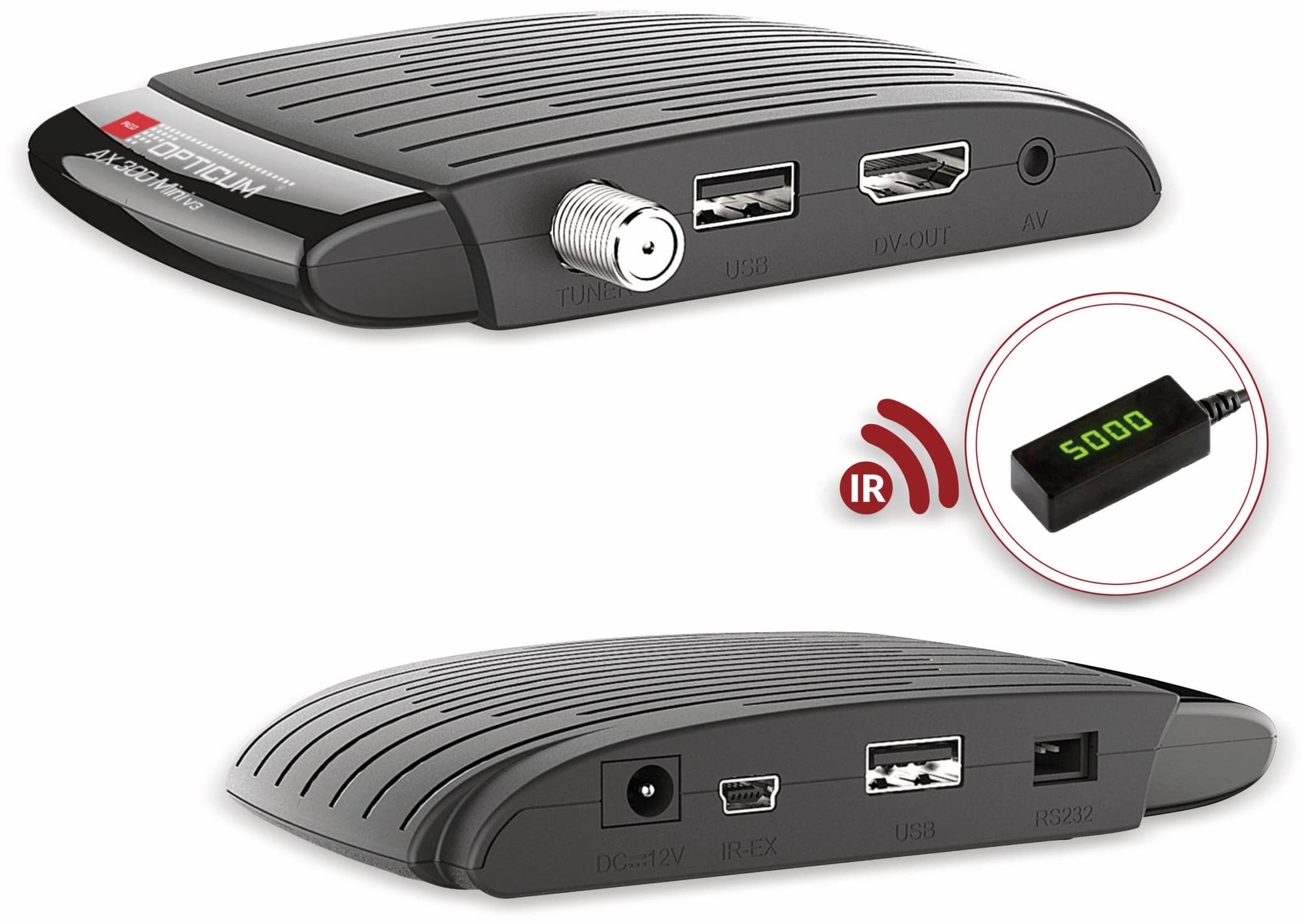 RED OPTICUM DVB-S2 HDTV Receiver AX 300 mini V3