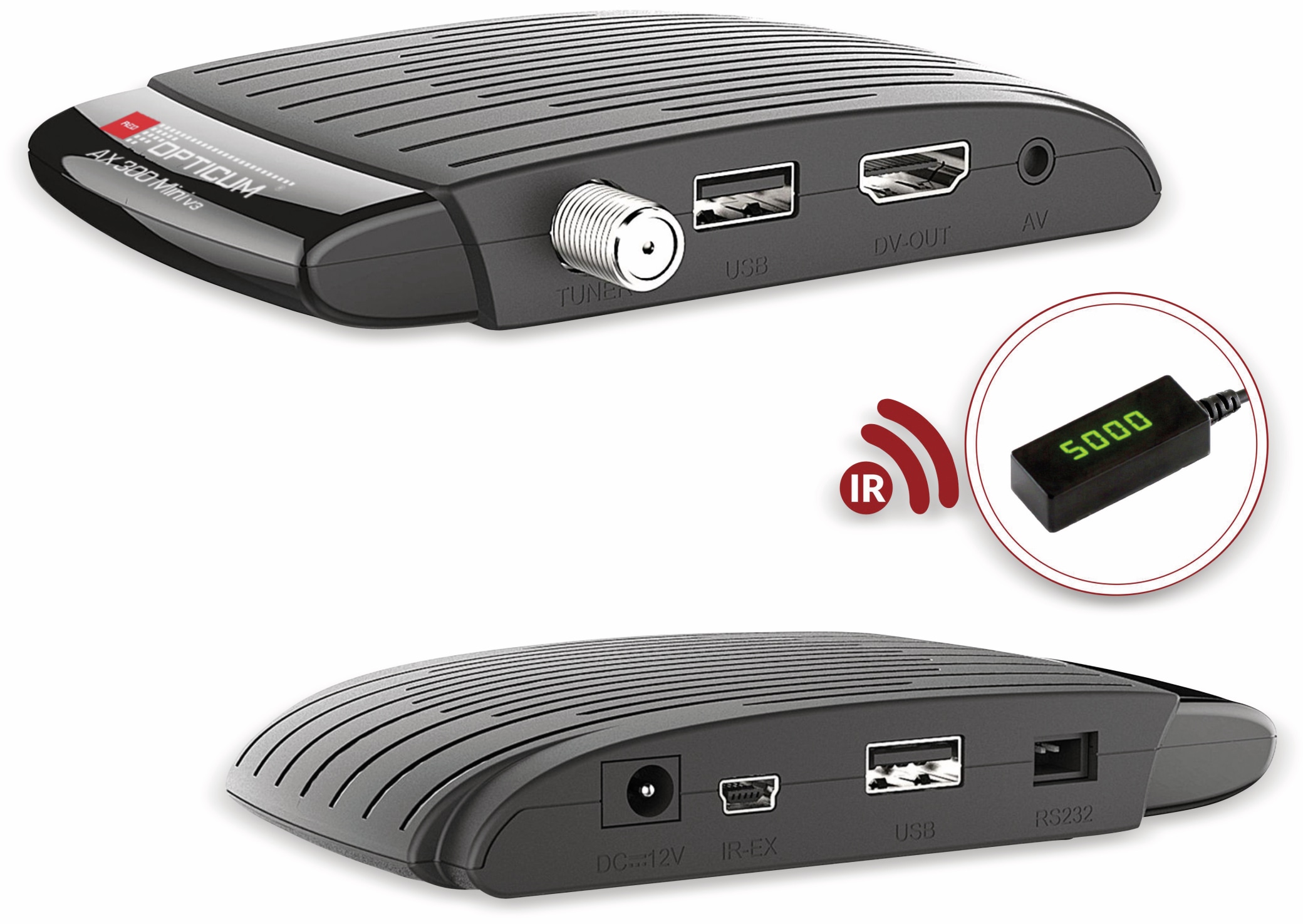 RED OPTICUM DVB-S2 HDTV Receiver AX 300 mini V3