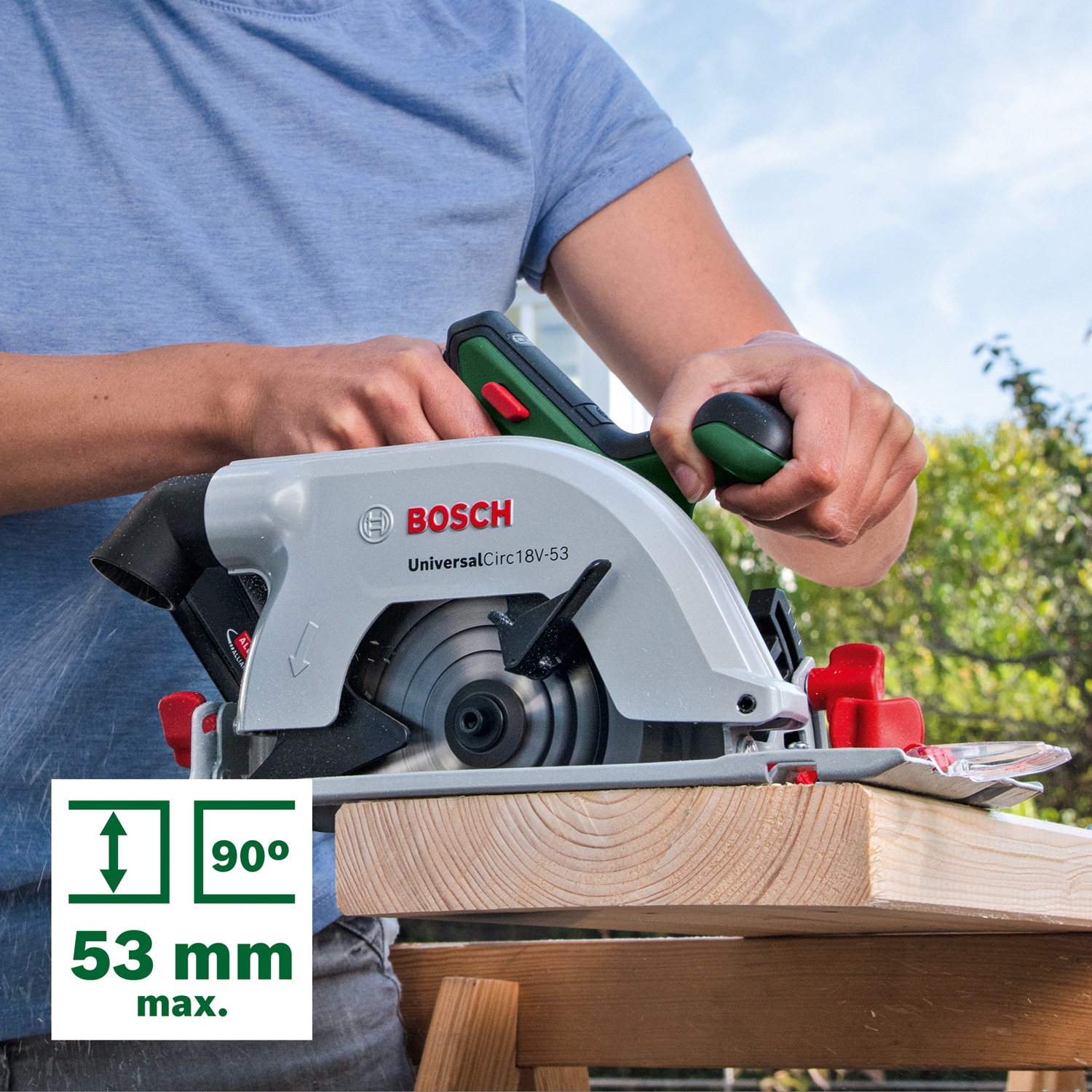 BOSCH Akku-Handkreissäge UniversalCirc 18V-53, 06033B1400, Solo