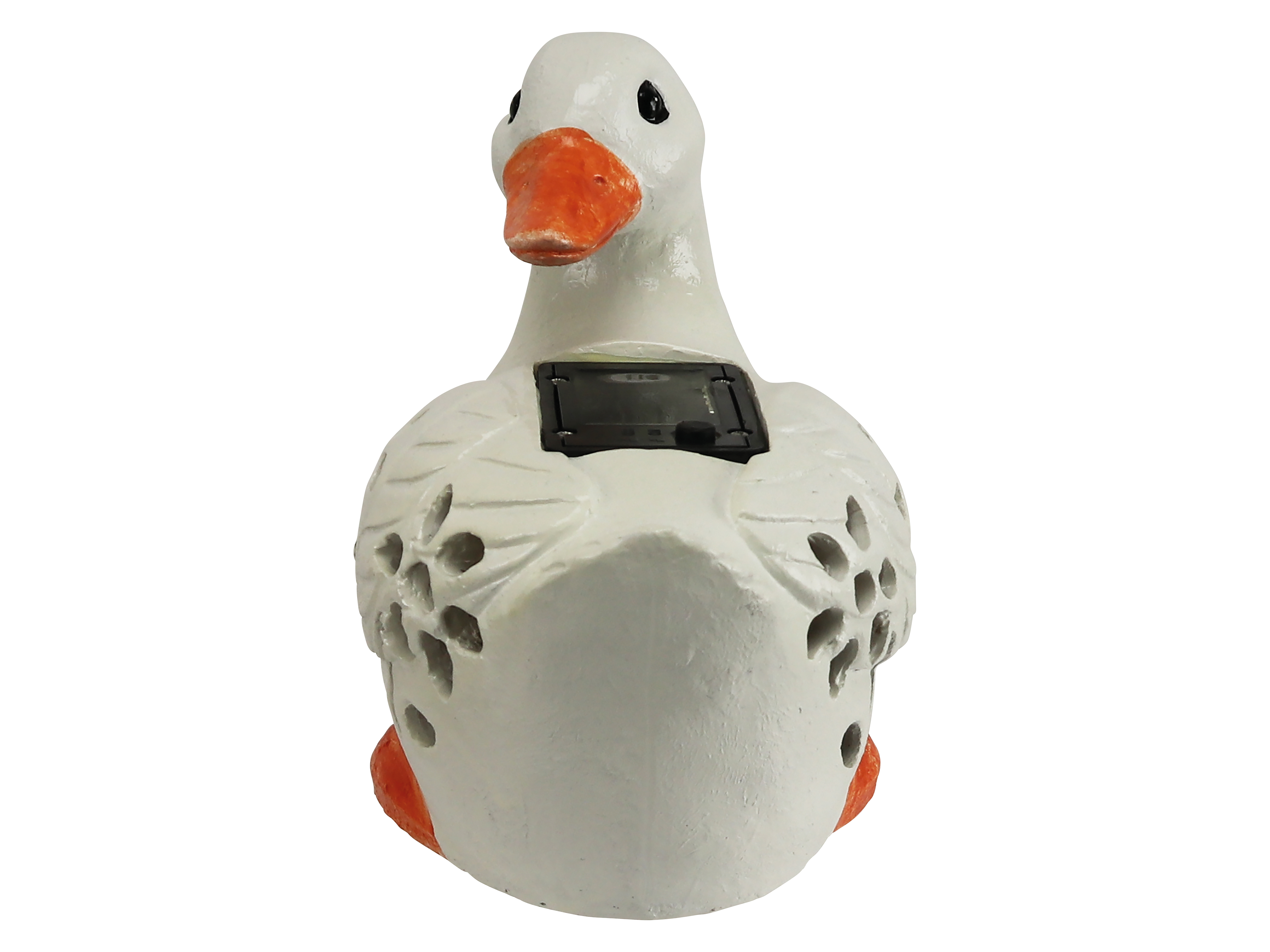 Solar-LED-Dekobeleuchtung, Ente mit Blumentatoo
