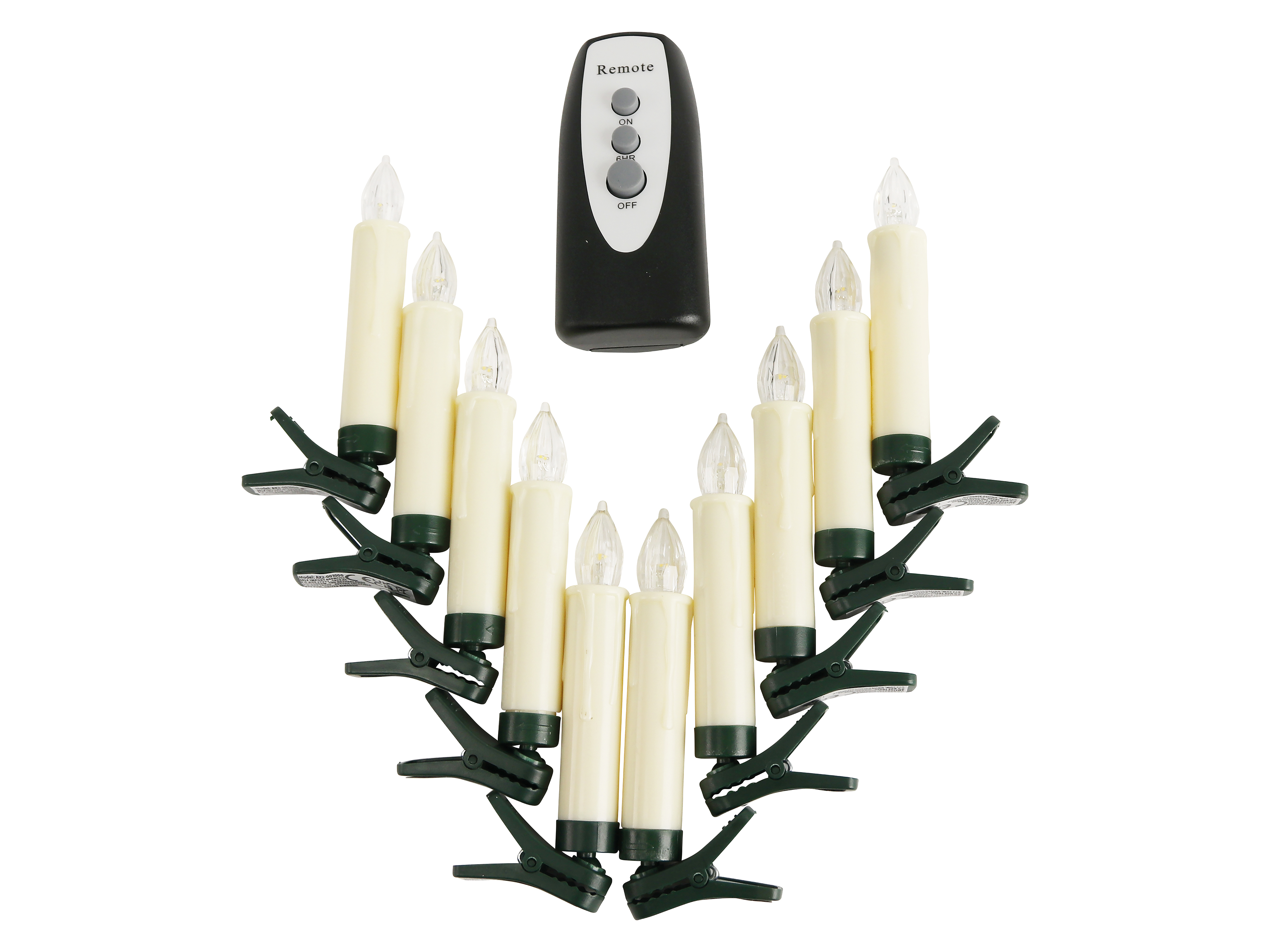 LED-Baumkerzen, 10er Set, kabellos mit FB, Timer LED-Baumkerzen, 10er Set mit FB, Timer