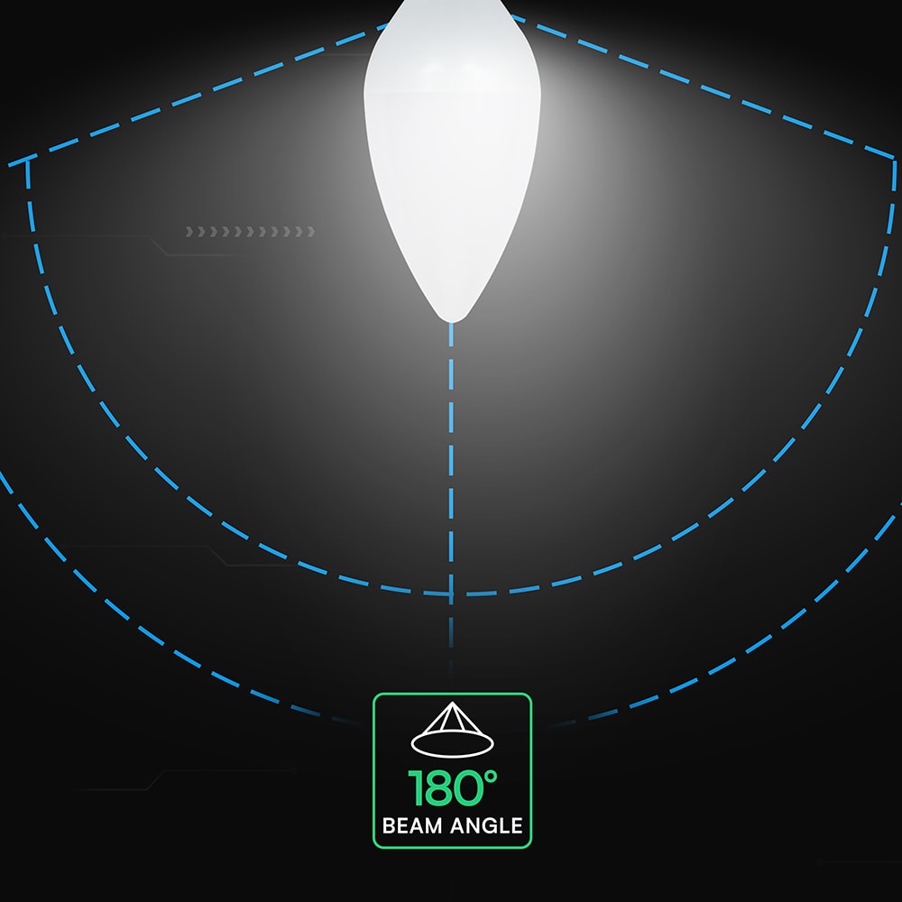 V-TAC LED-Lampe VT-2141226, EEK: F, 3,7W, 320lm, 6500K, C37, E14, 180° V-TAC LED-Lampe VT-2141226, EEK: F, 3,7W, 320lm, 6500K, C37, E14, 180°