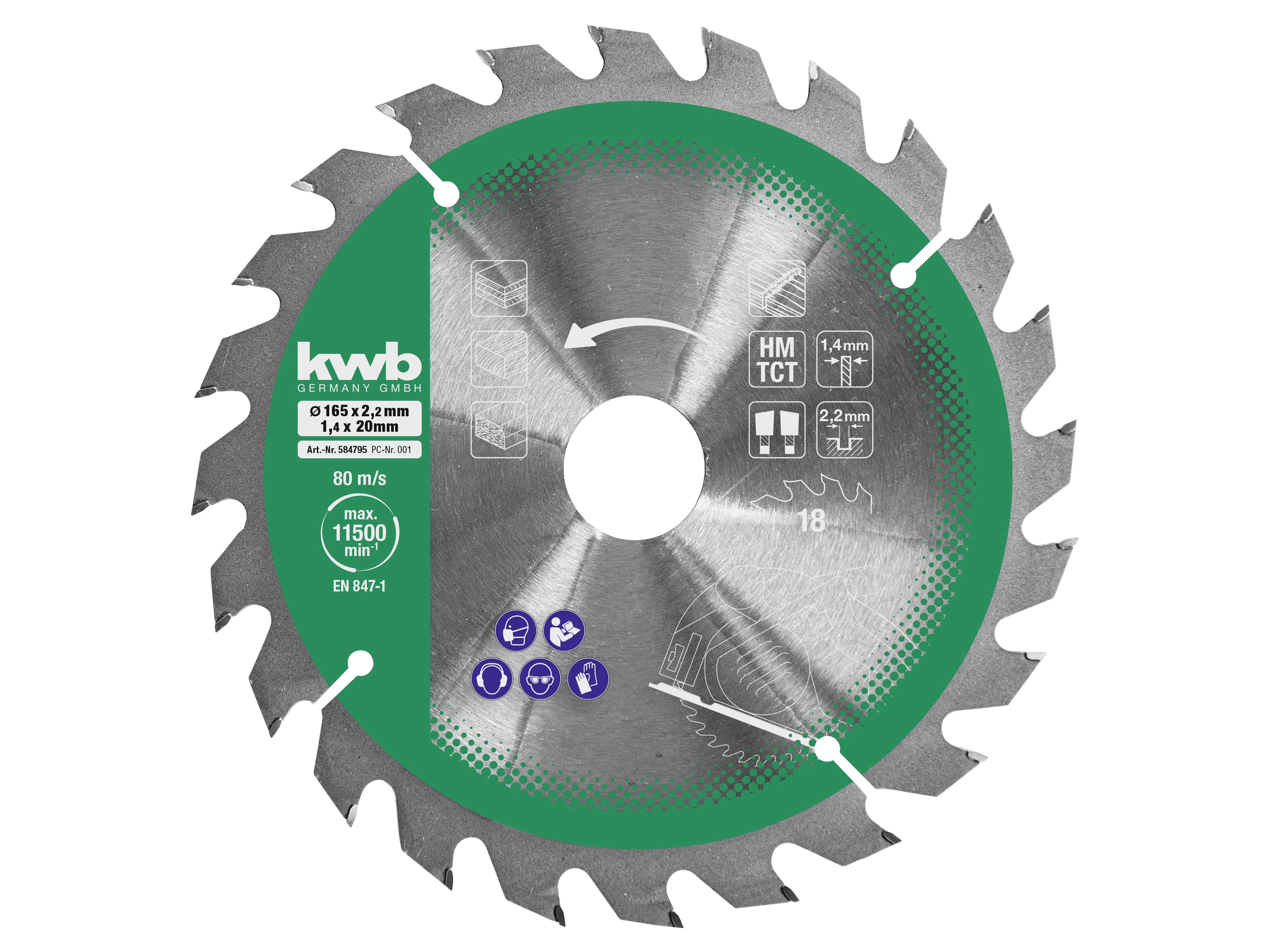 KWB Kreissägeblatt-Set, 584795, 165x20 mm, 3 Stück KWB Kreissägeblatt-Set, 584795, 165x20 mm, 3 Stück