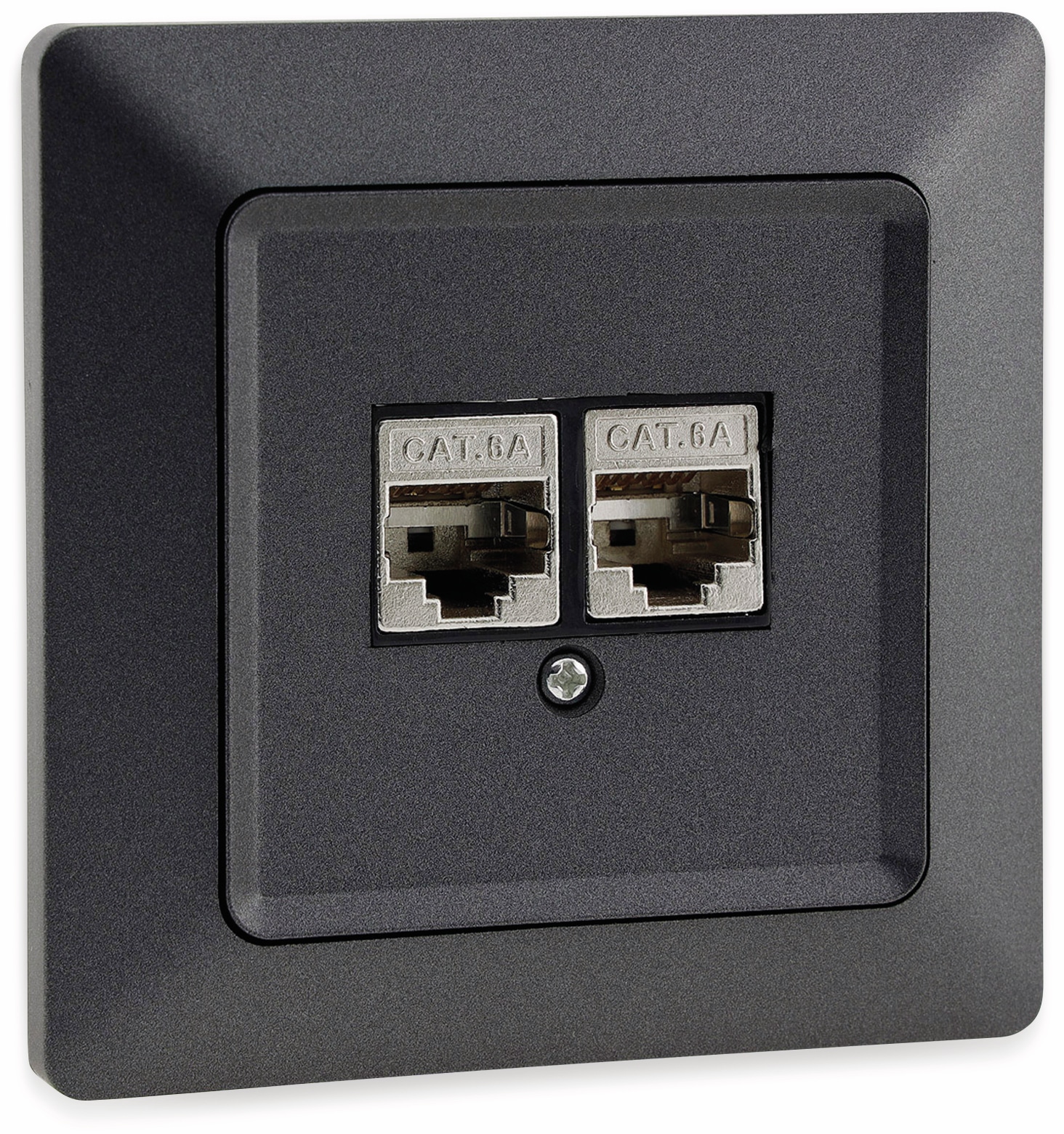 MILOS Netzwerkdose 23046, 2x CAT6, anthrazit MILOS Netzwerkdose 23046, 2x CAT6, anthrazit