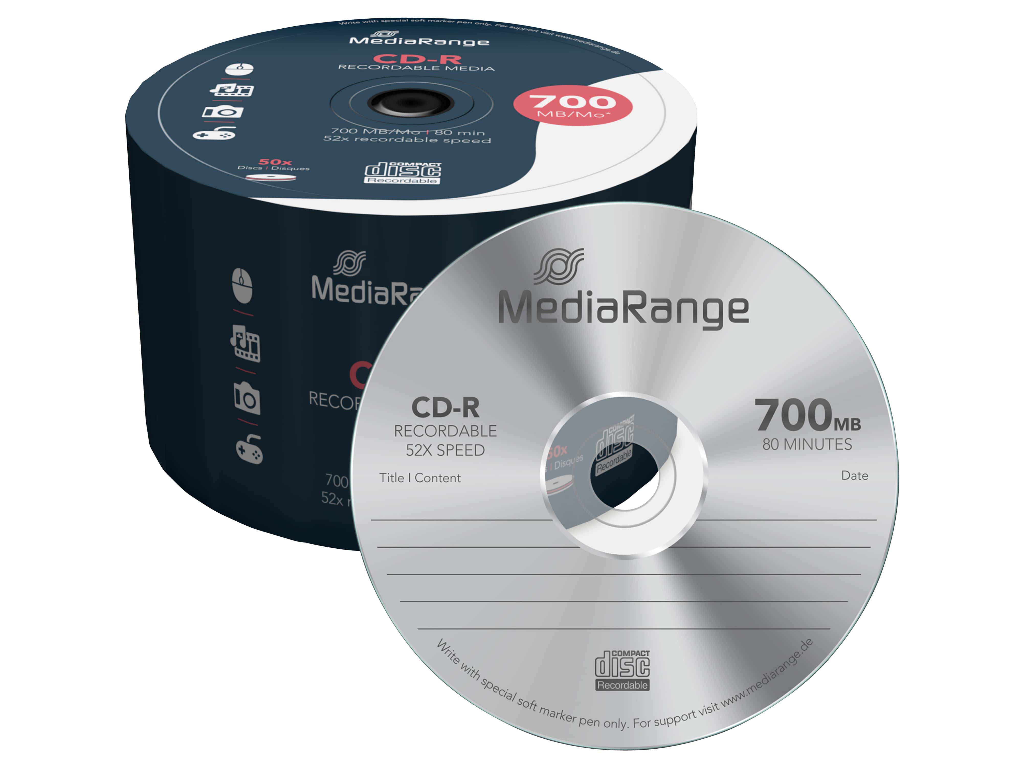 MEDIARANGE CD-R Spindel MR207 700MB