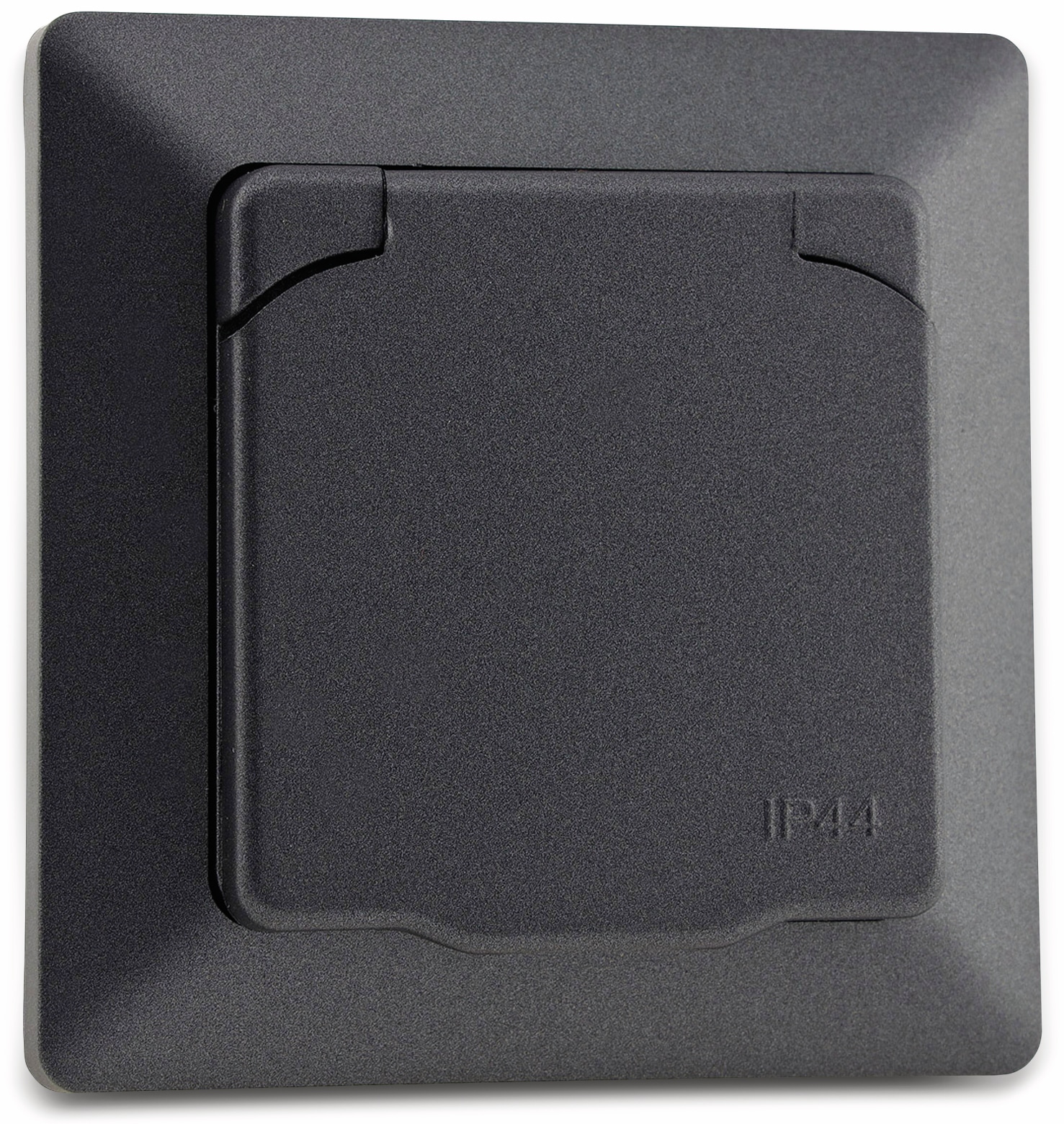 MILOS Schutzkontakt-Steckdose 23049, mit Klappdeckel, 16A/250V~, anthrazit MILOS Schutzkontakt-Steckdose 23049, mit Klappdeckel, 16A/250V~, anthrazit