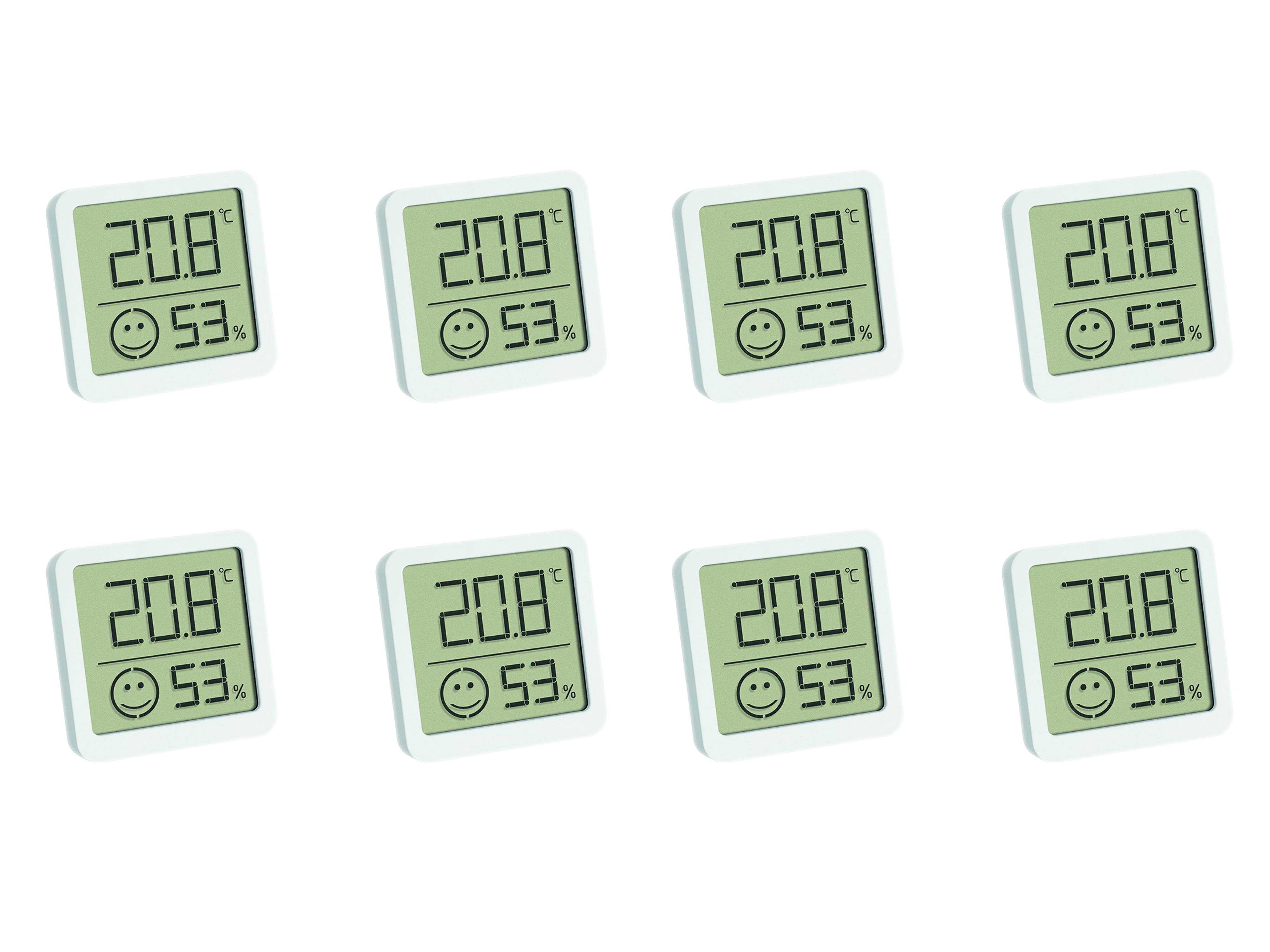 TFA Digitales Thermo-Hygrometer 30.5053.02.04, 8 Stück, weiß
