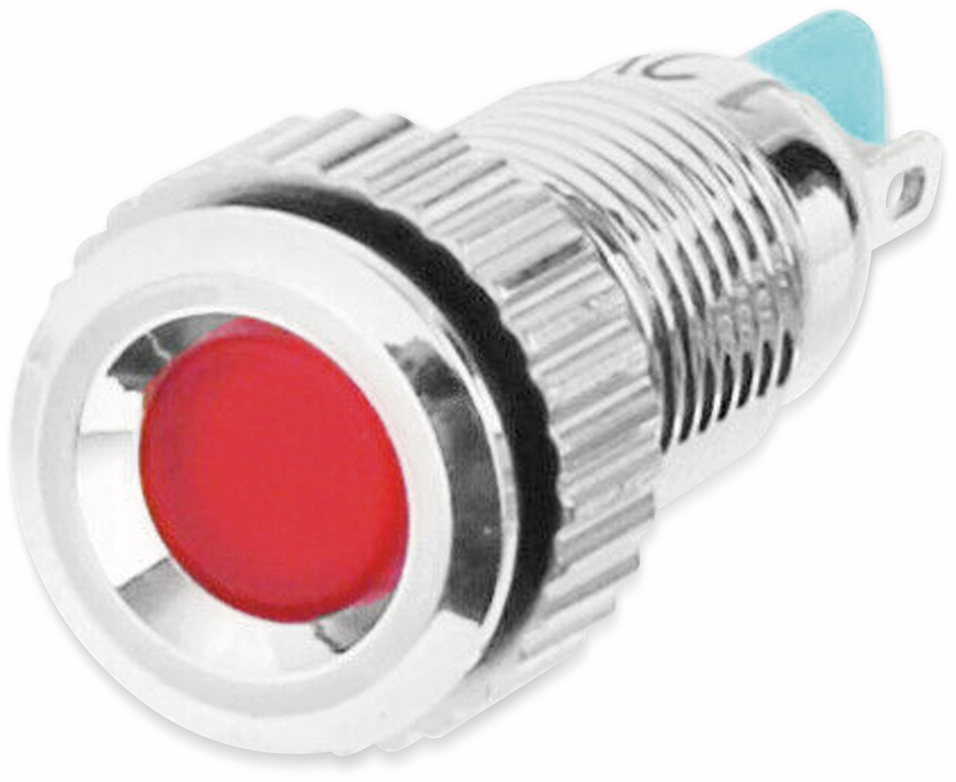 LED-Kontrollleuchte, Signalleuchte 12 V, Rot, Ø8 mm, Messing, Tiefe 23 mm