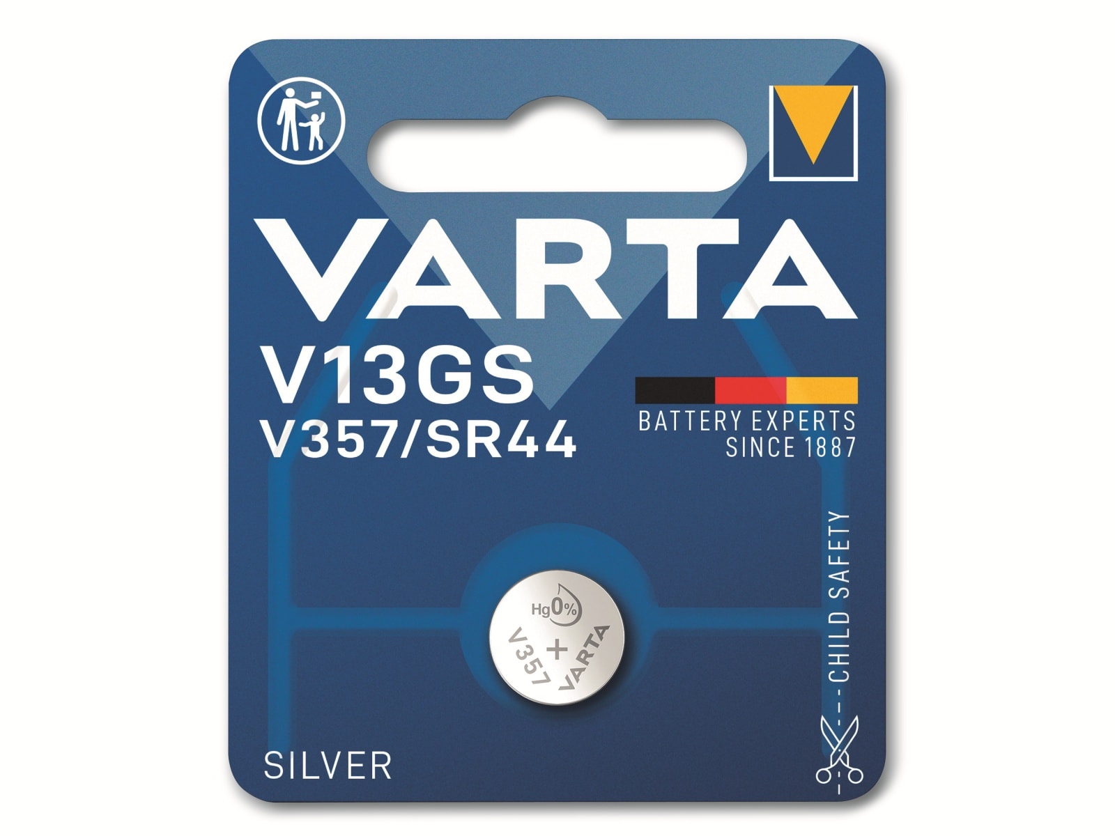 VARTA Knopfzelle Silver Oxide, V13GS SR44,  1.55V, 1 Stück