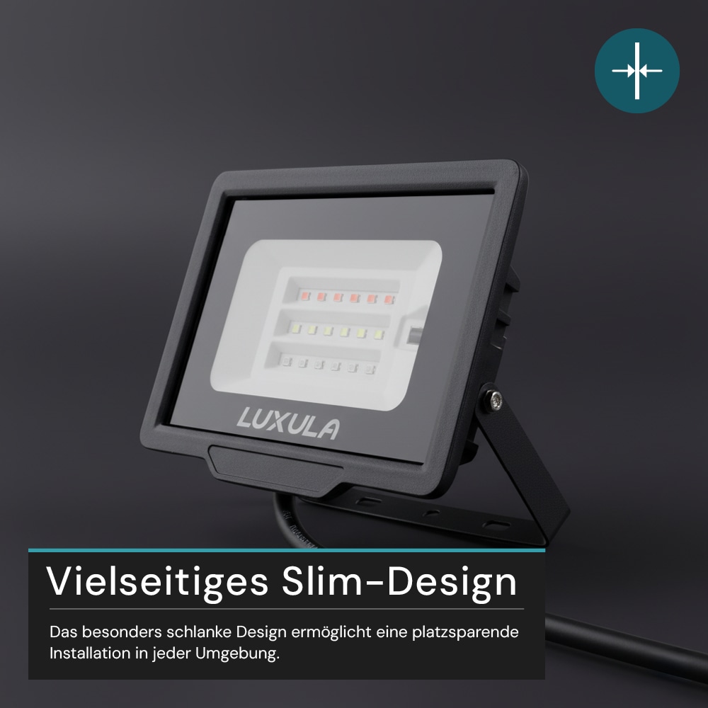 LUXULA RGB LED-Fluter LX400181, 20W, IP65, schwarz, mit Fernbedienung