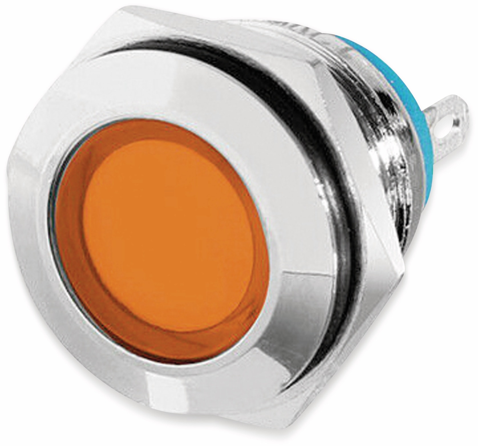 LED-Kontrollleuchte, 12 V, Orange, Ø16 mm, Messing, Tiefe 22 mm
