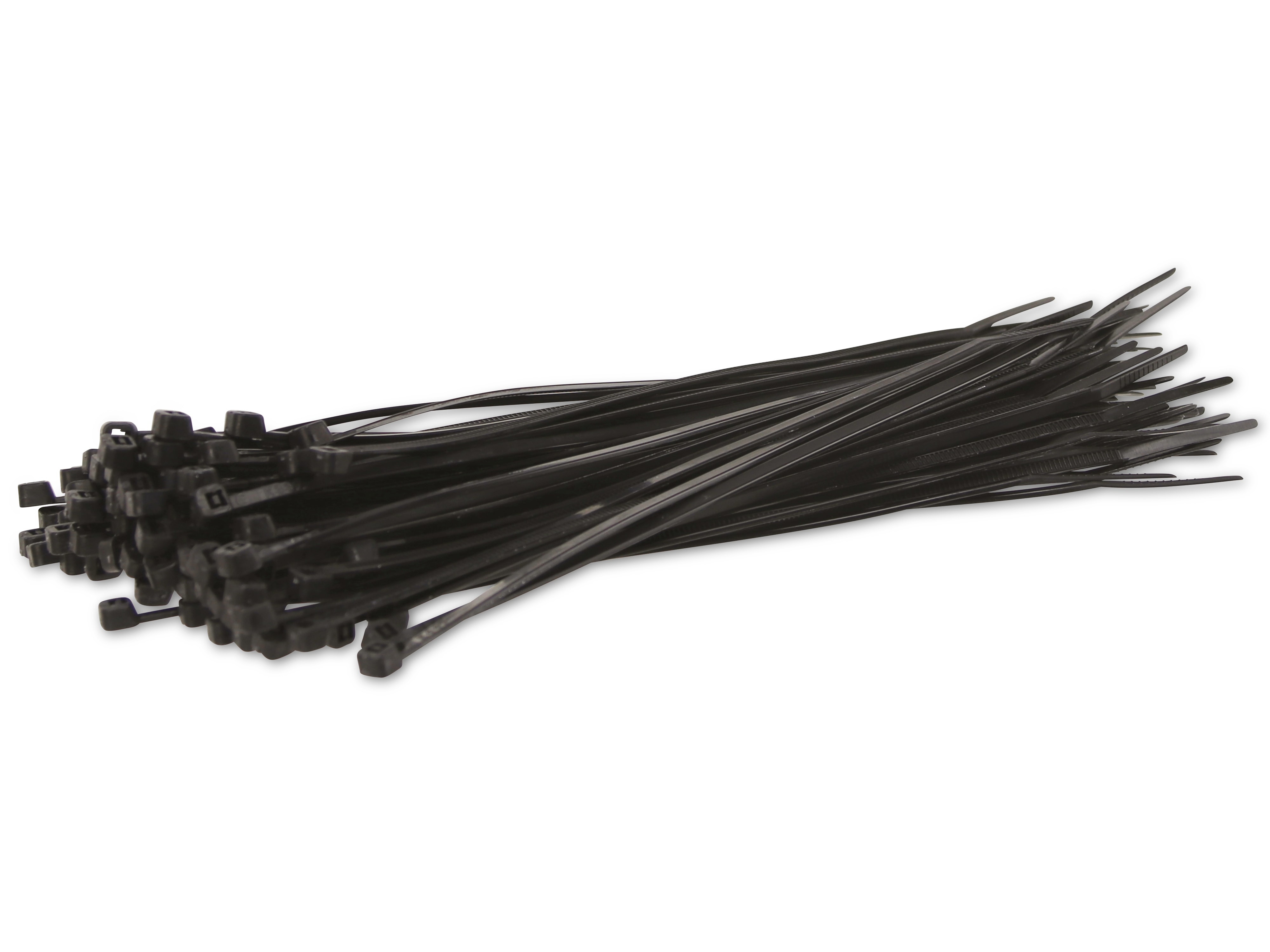 KSS Kabelbinder-Sortiment Polyamid 6.6, schwarz, 203x3,2, UV-beständig, 100 Stück