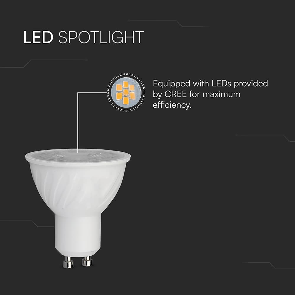 V-TAC LED-Lampe V-TAC VT-211956, 6W, EEK: F, 445lm, 3000 K, PAR16, GU10, 38°, dimmbar