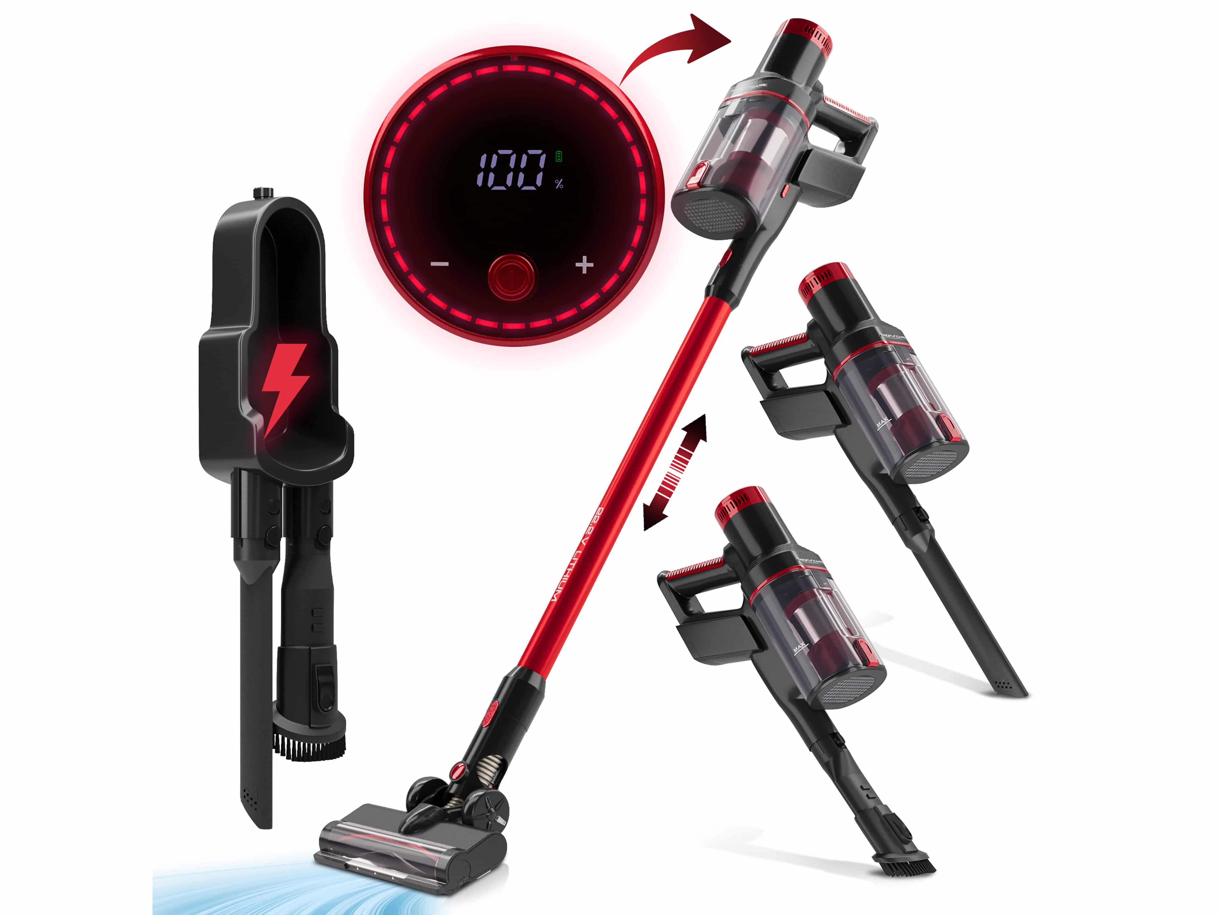 PROFI CARE Akku Staubsauger PC-BS 3136 A, anthrazit-rot, 2200 mAh, 22,2V PROFICARE Akku Staubsauger PC-BS 3136 A, anthrazit-rot, 2200 mAh, 22,2V