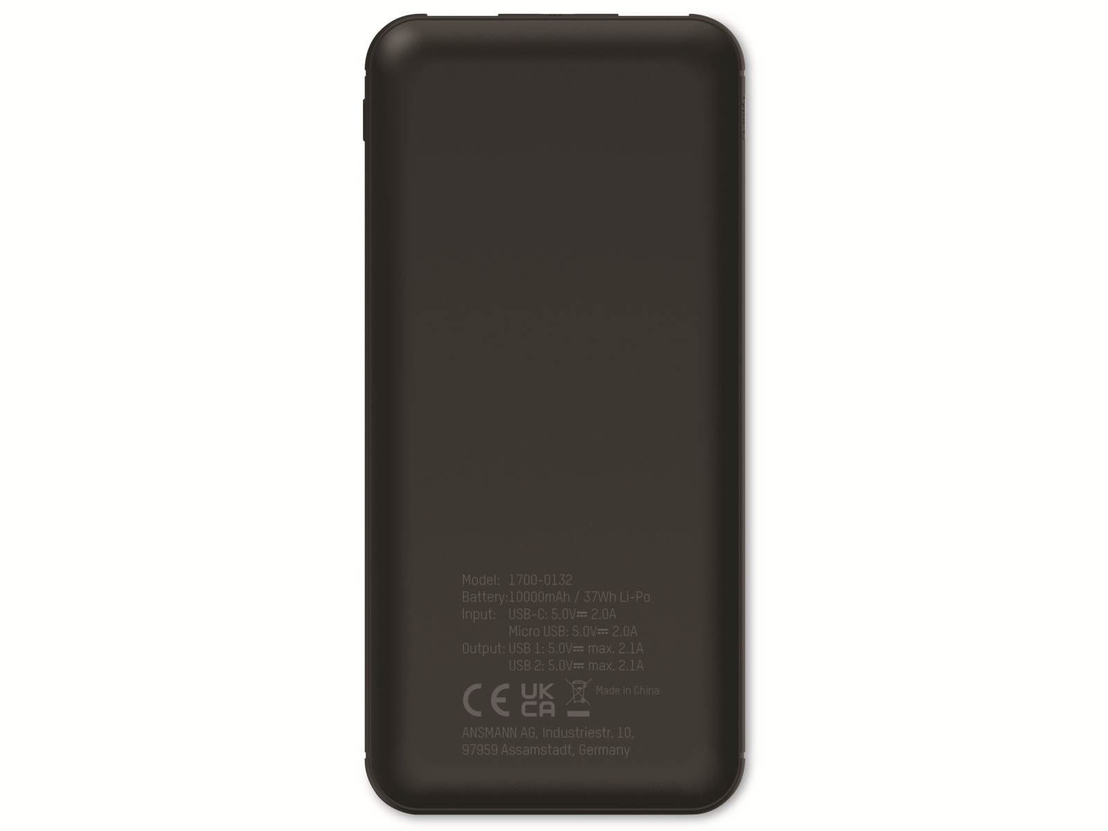 ANSMANN USB Powerbank PB212, 10000 mAh, 37 Wh, 2x USB-Buchse