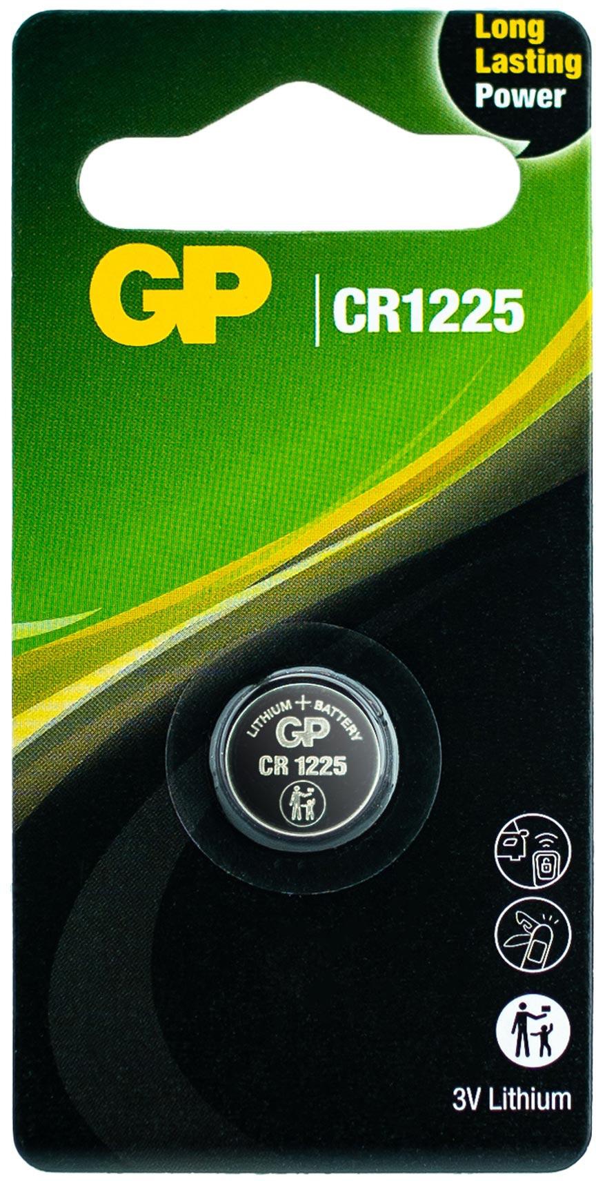 GP, CR1225 Lithium Knopfzelle, 3 V GP Lithium-Knopfzelle CR1225, 3V