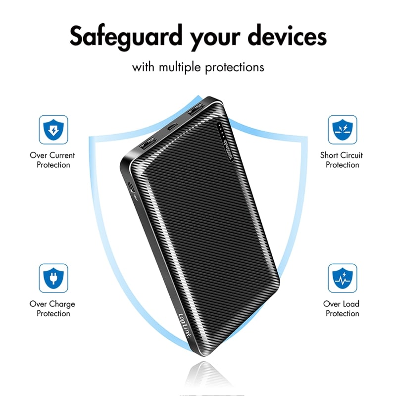 LOGILINK POWERBANK PA0316, 10.000mAh, schwarz, 2-fach USB-A Ausgang LOGILINK POWERBANK PA0316, 10.000mAh, 2-fach USB-A Ausgang
