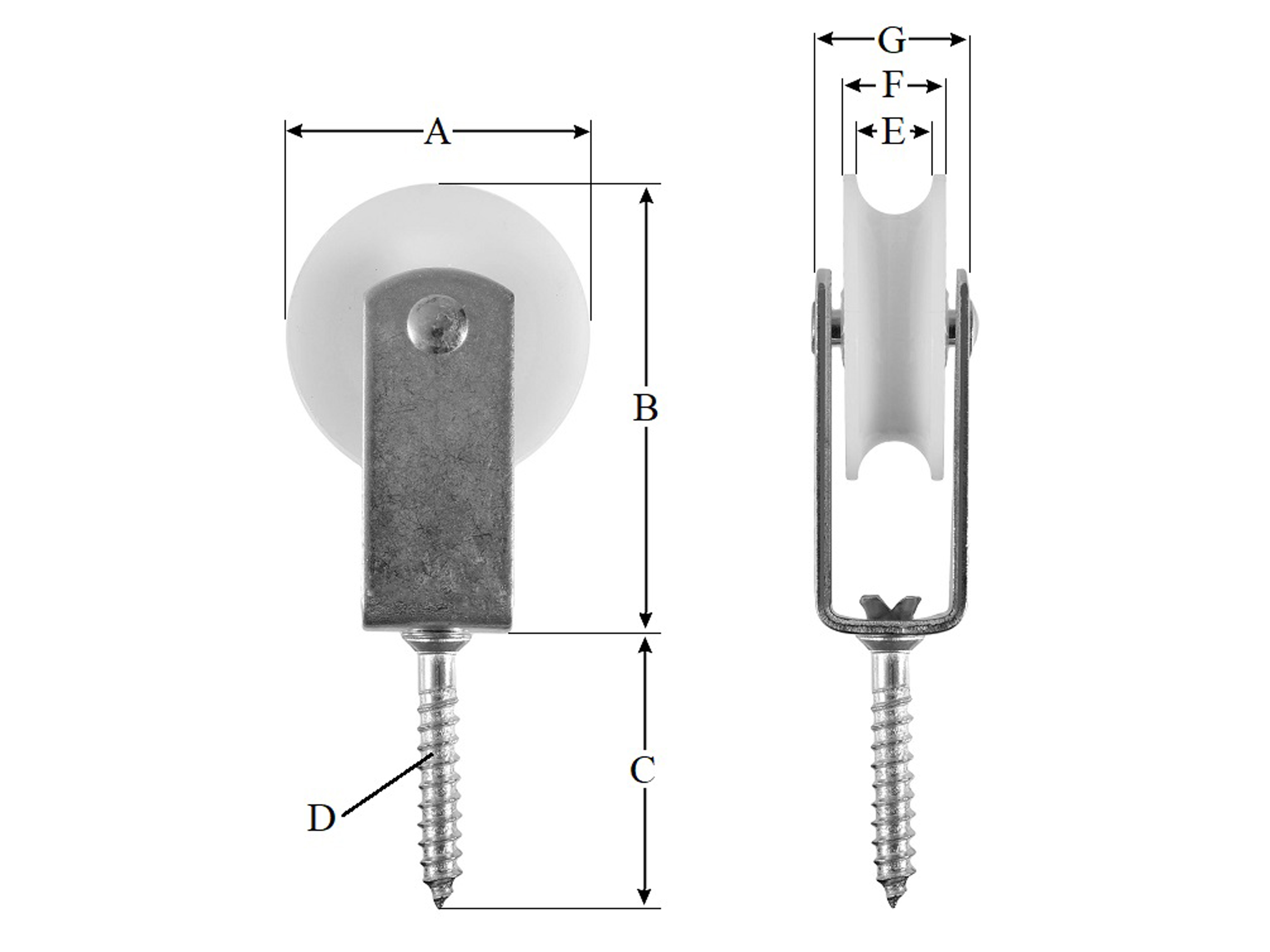 Umlenkrolle, Stahl, 50 mm, bis 30 kg Belastung