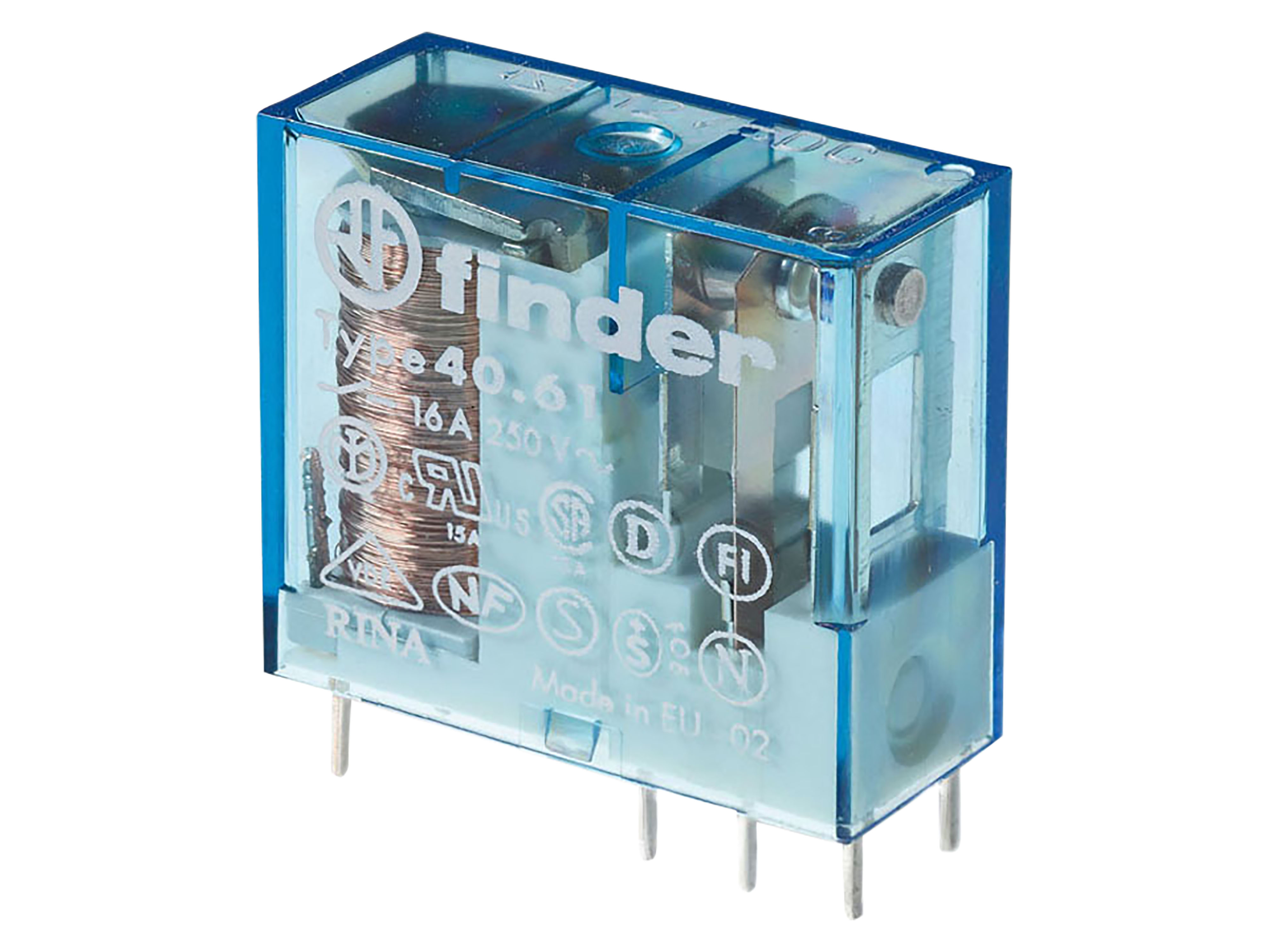FINDER Steck-/Printrelais, 1 Wechsler für 16 A, Spule 12 V DC 40.61.9.012.4000 FINDER Steck-/Printrelais, 1 Wechsler für 16 A, Spule 12 V DC 40.61.9.012.4000