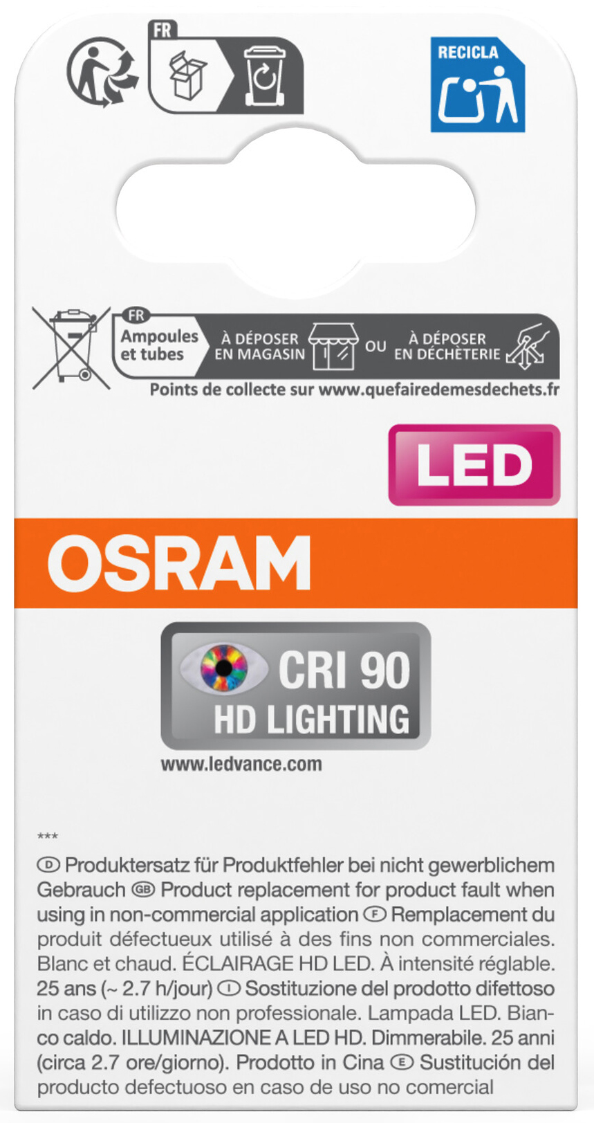 OSRAM LED-Lampe SUPERSTAR, dimmbar, GU5.3, 6,1W, 2700K, EEK: E, 621lm, IP20, warmweiß