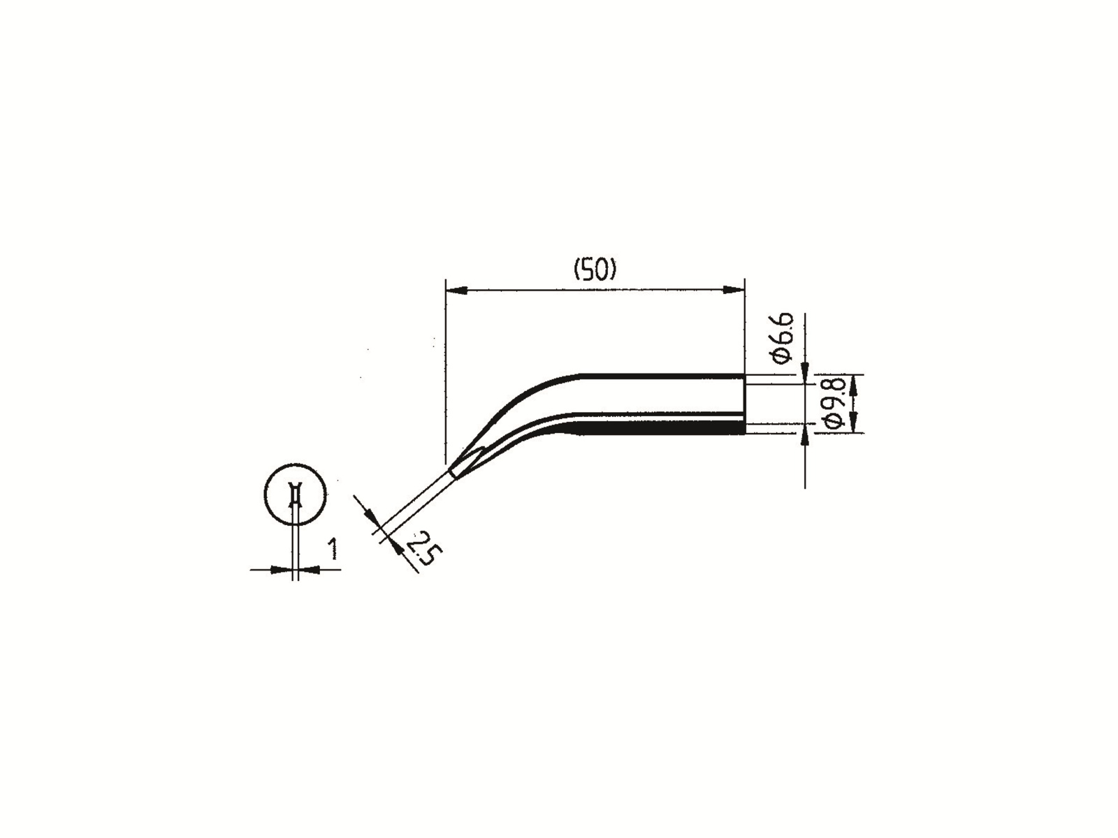 ERSA Lötspitze, 0832WD/SB, meißelförmig, gebogen, 2,50 mm