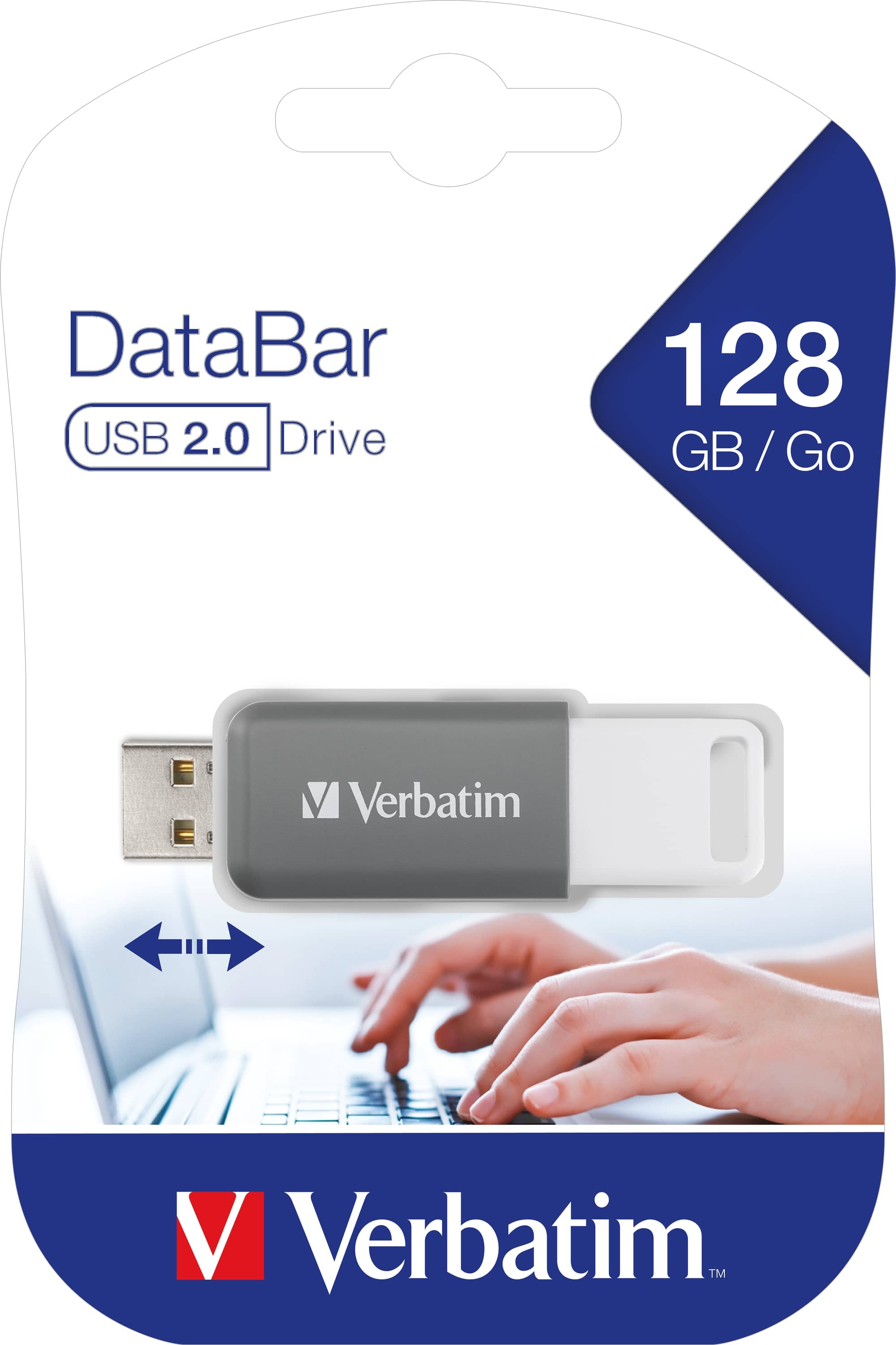 VERBATIM USB-Stick DataBar 49456 USB 2.0 128GB grau VERBATIM USB-2.0-Stick Databar 16GB