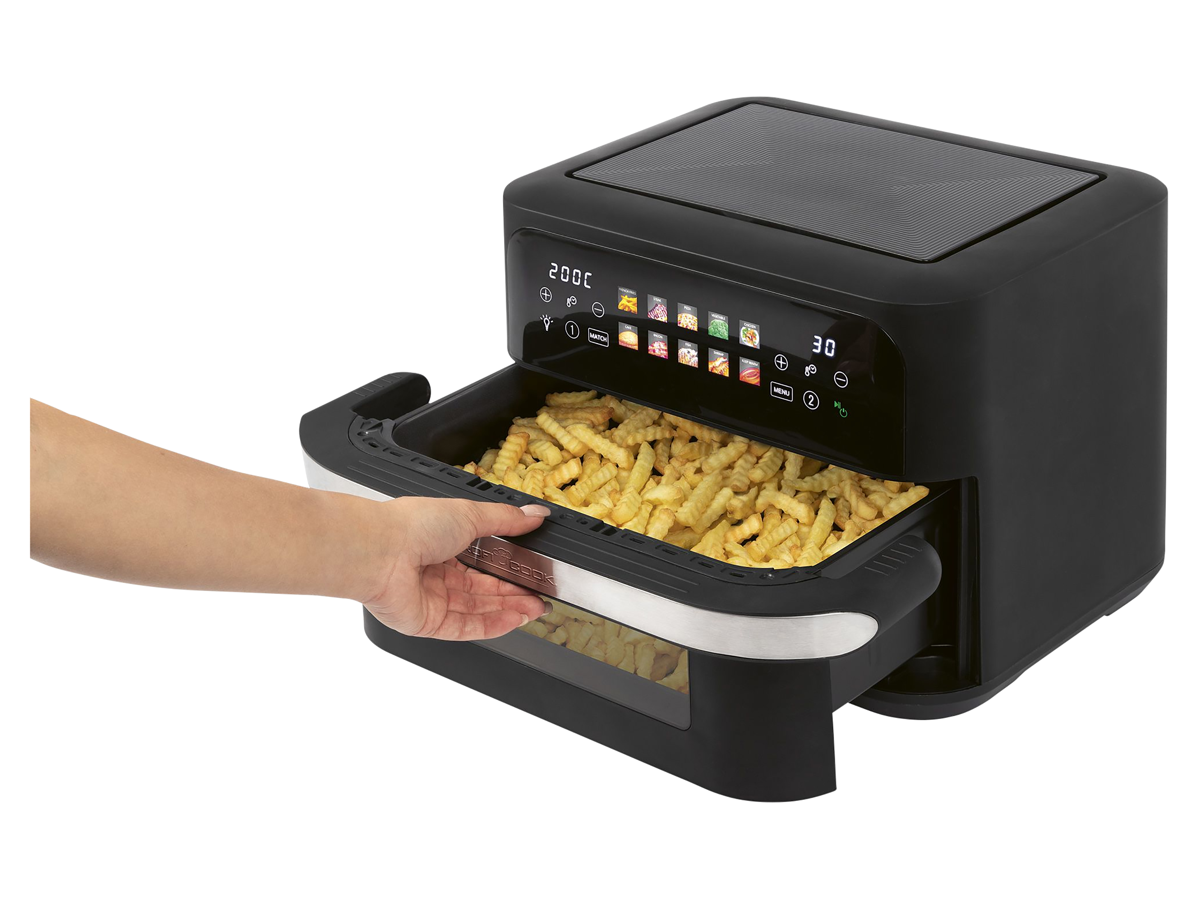 PROFICOOK Heißluftfritteuse XXL PC-FR 1313 H, 10L, 2 Kammern, 2400W