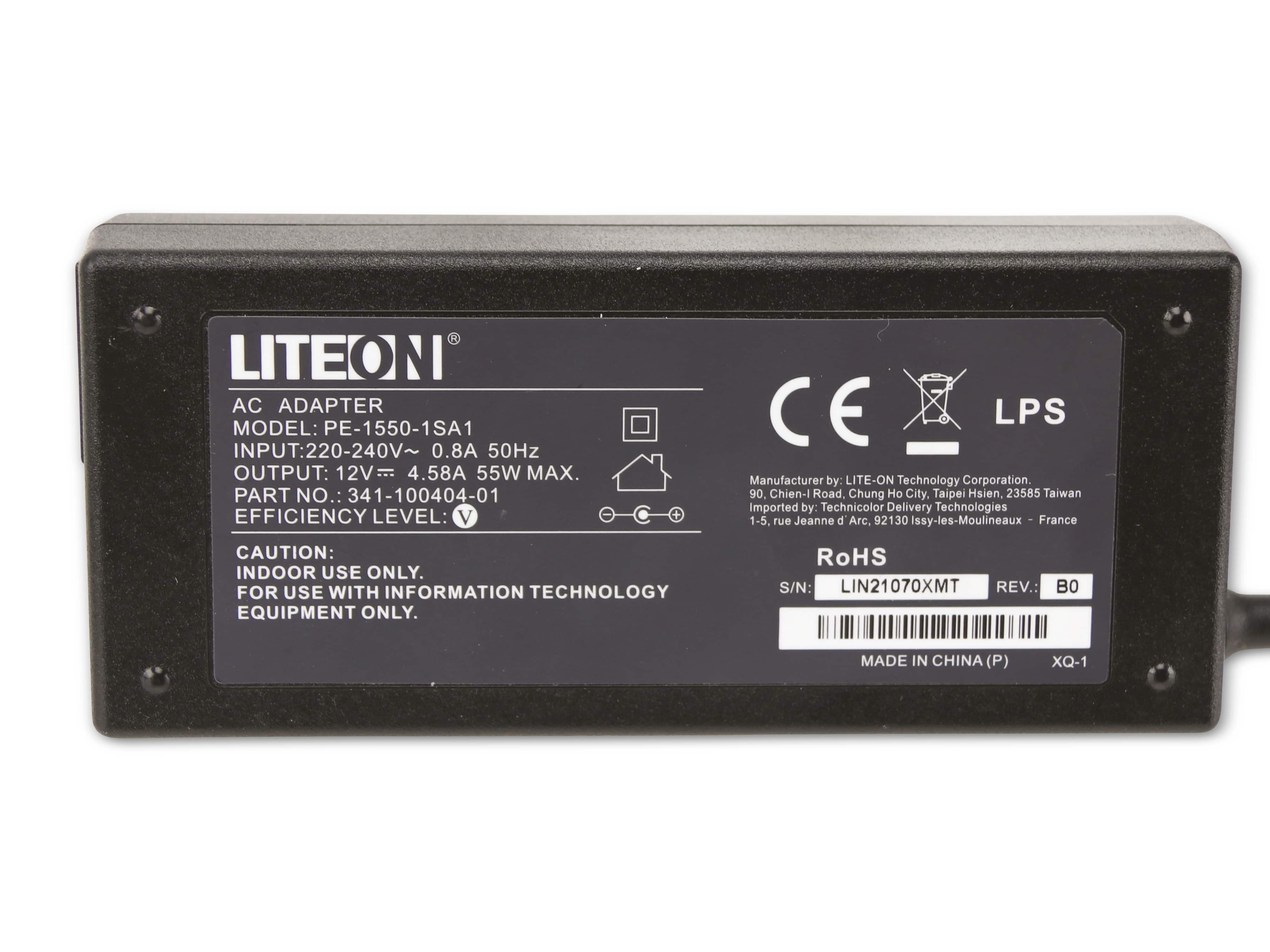 Schaltnetzteil, LITEON, PE-1550-1SA1, 12 V-/4,58 A, Gebraucht Schaltnetzteil, LITEON, PE-1550-1SA1, 12 V-/4,58 A, Gebraucht