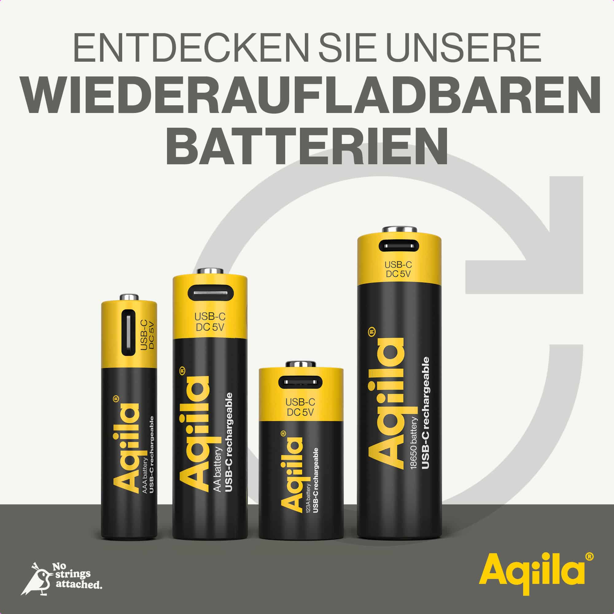 Li-lon-Akku AQILLA, AAA, USB-C, 1,5 V, 4er Pack