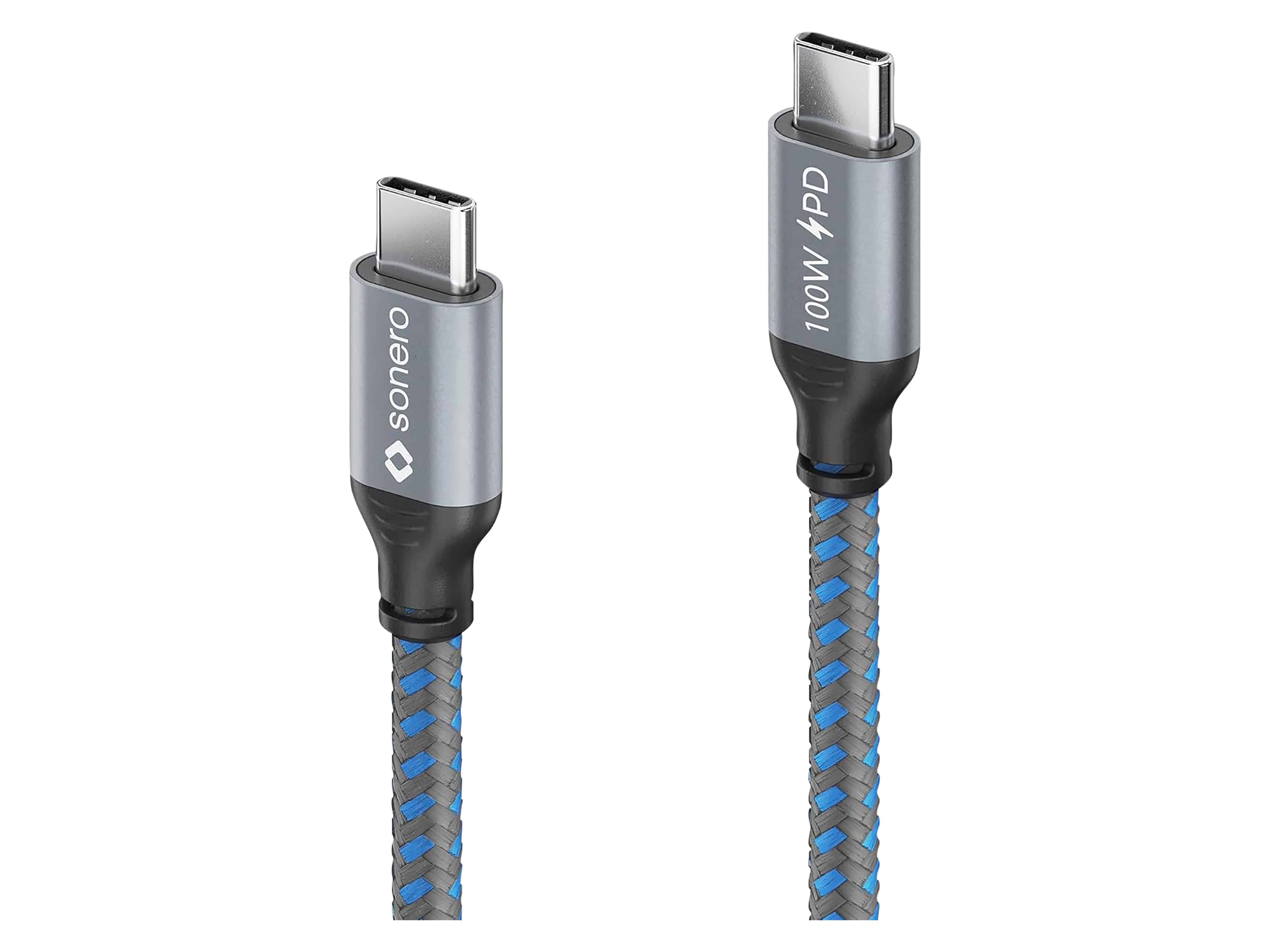 SONERO USB-C Kabel SPC-U310-015 100W PD 1,5m grau-blau