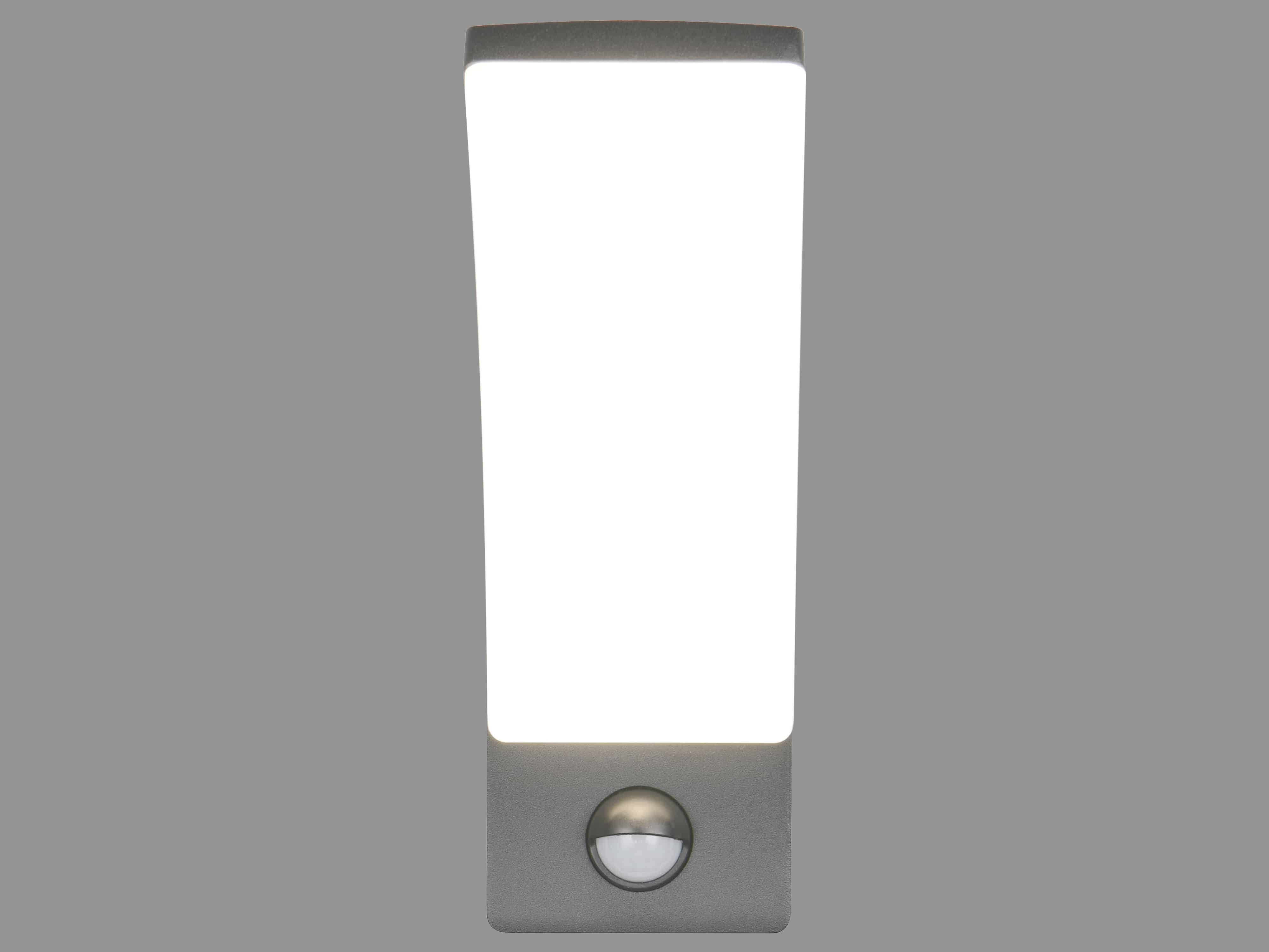 REALITY LED-Wandleuchte Beja R23359142, mit Bewegungssensor, 12,5W, 4000K, 1650lm, neutalweiß, IP44, Anthrazit REALITY LED-Wandleuchte Beja R23359142, mit Bewegungssensor, 12,5W, 4000K, 1650lm, neutalweiß, IP44, Anthrazit