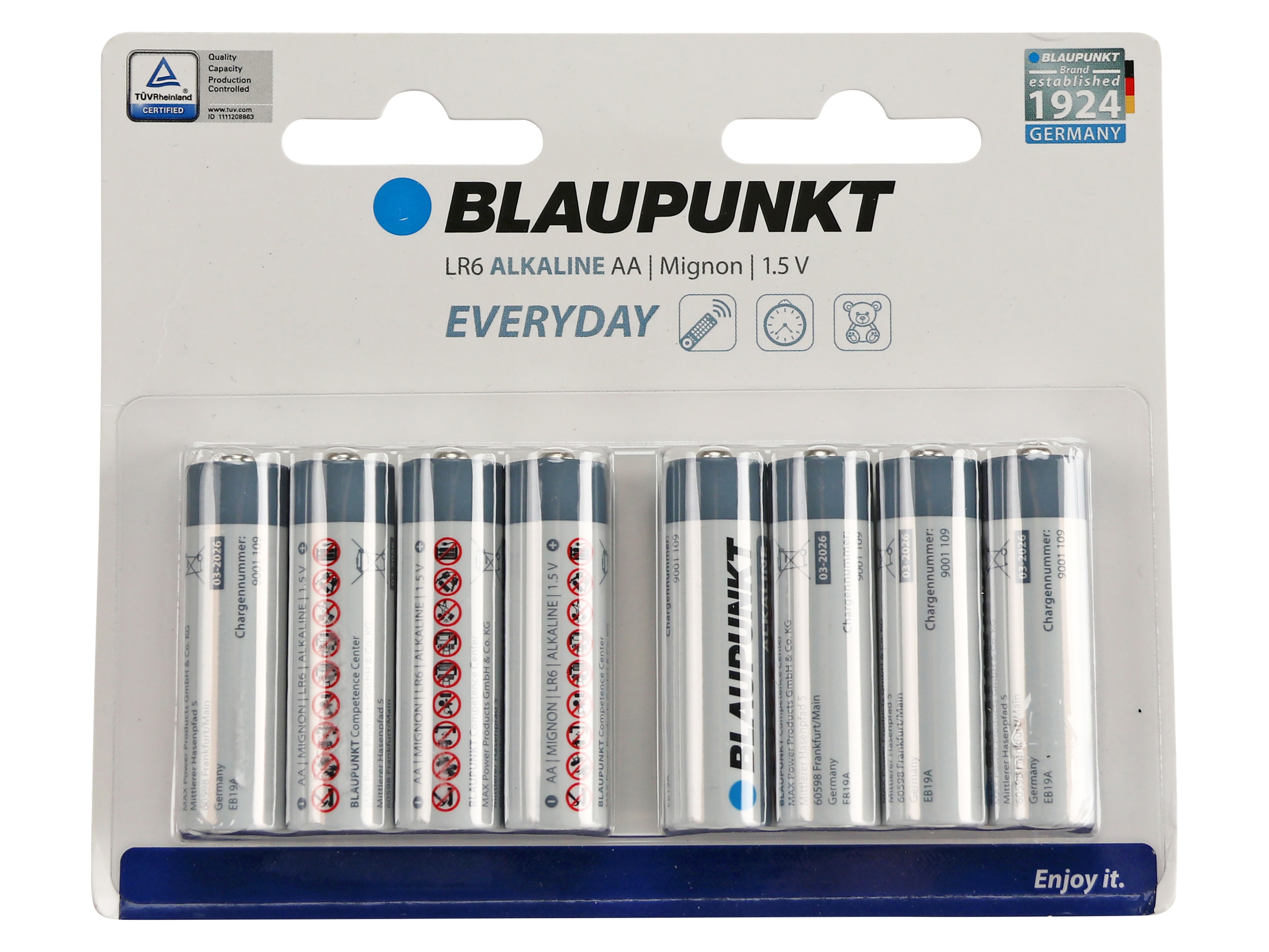 BLAUPUNKT Mignon-Batterie, EVERYDAY, Alkaline, 8 Stück BLAUPUNKT Mignon-Batterie, EVERYDAY, Alkaline, 8 Stück