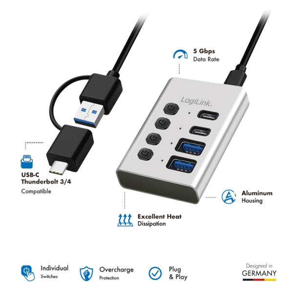 LOGILINK USB-C Hub UA0446, 4 Port