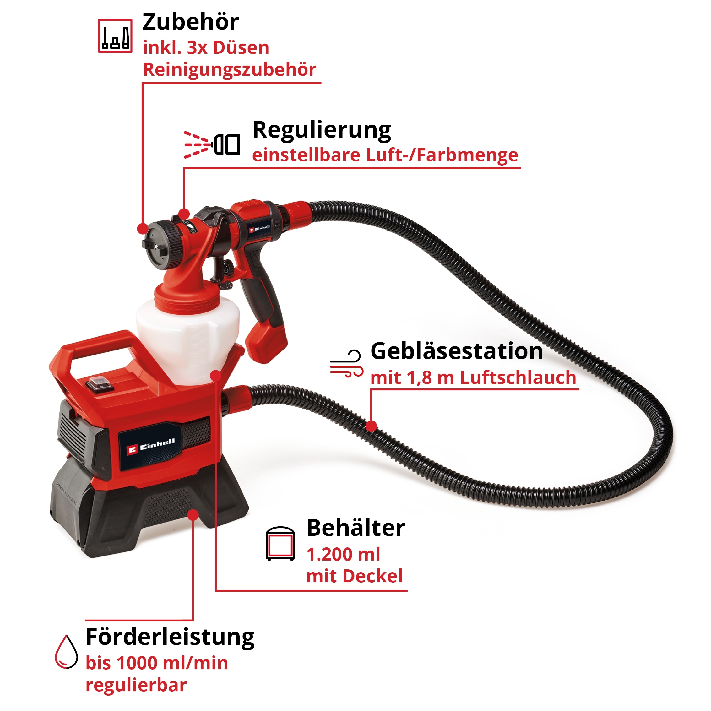 EINHELL Akku-Farbsprühsystem TE-SY 18/90 Li Kit (1x 4,0 Ah) EINHELL Akku-Farbsprühsystem TE-SY 18/90 Li Kit (1x 4,0 Ah)