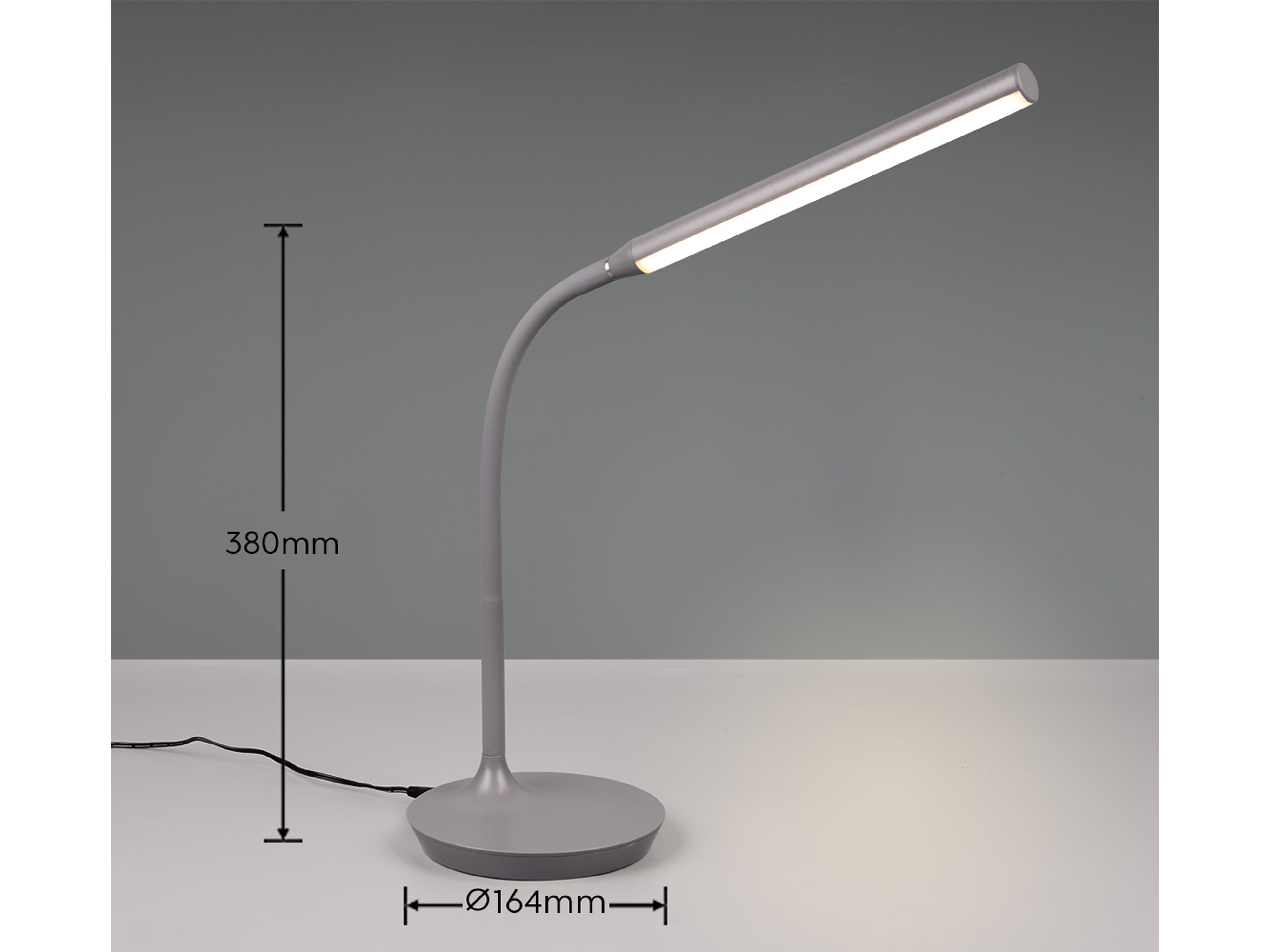 REALITY LED-Tischleuchte Toro R57641111 titanfarbig, 5 W, 700 lm, CCT