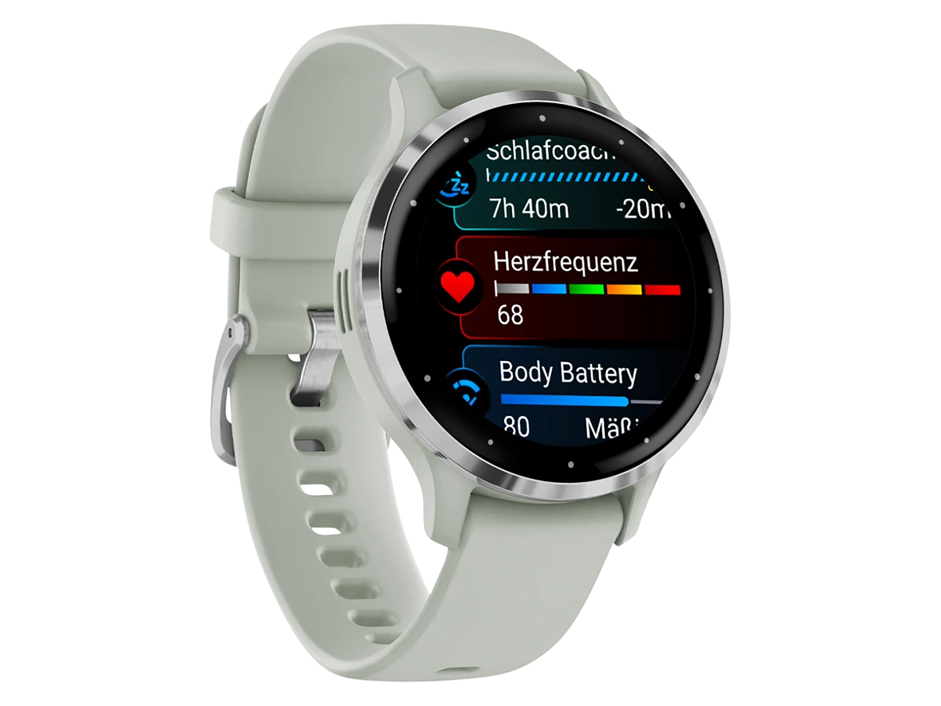 GARMIN Smartwatch Venu 3S salbeigrau/silber Silikon GARMIN Smartwatch Venu 3S salbeigrau/silber Silikon