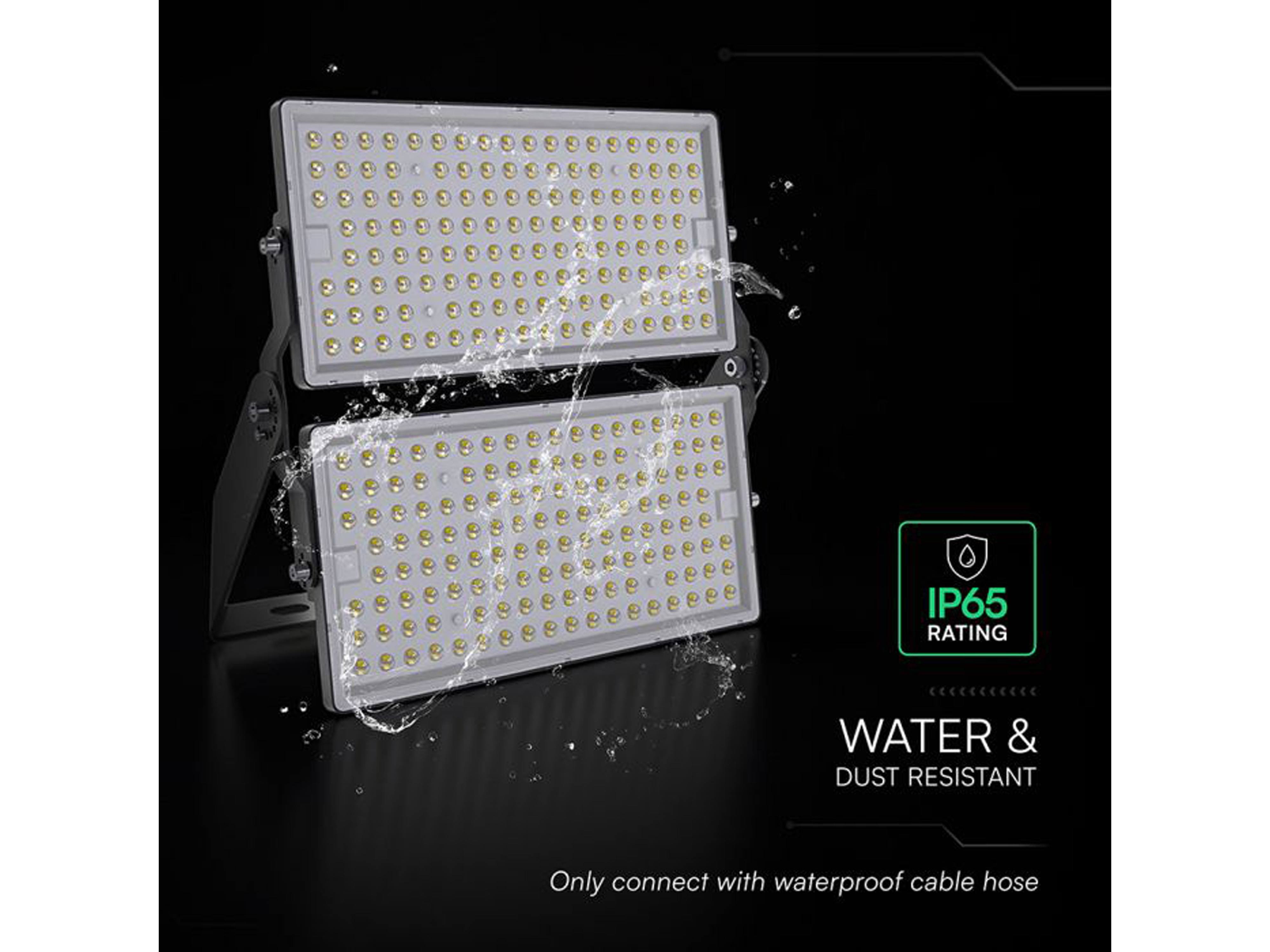 V-TAC LED-Fluter VT-48500, 500W, 4000K, EEK: D, 67500lm, neutralweiß, IP65, schwarz