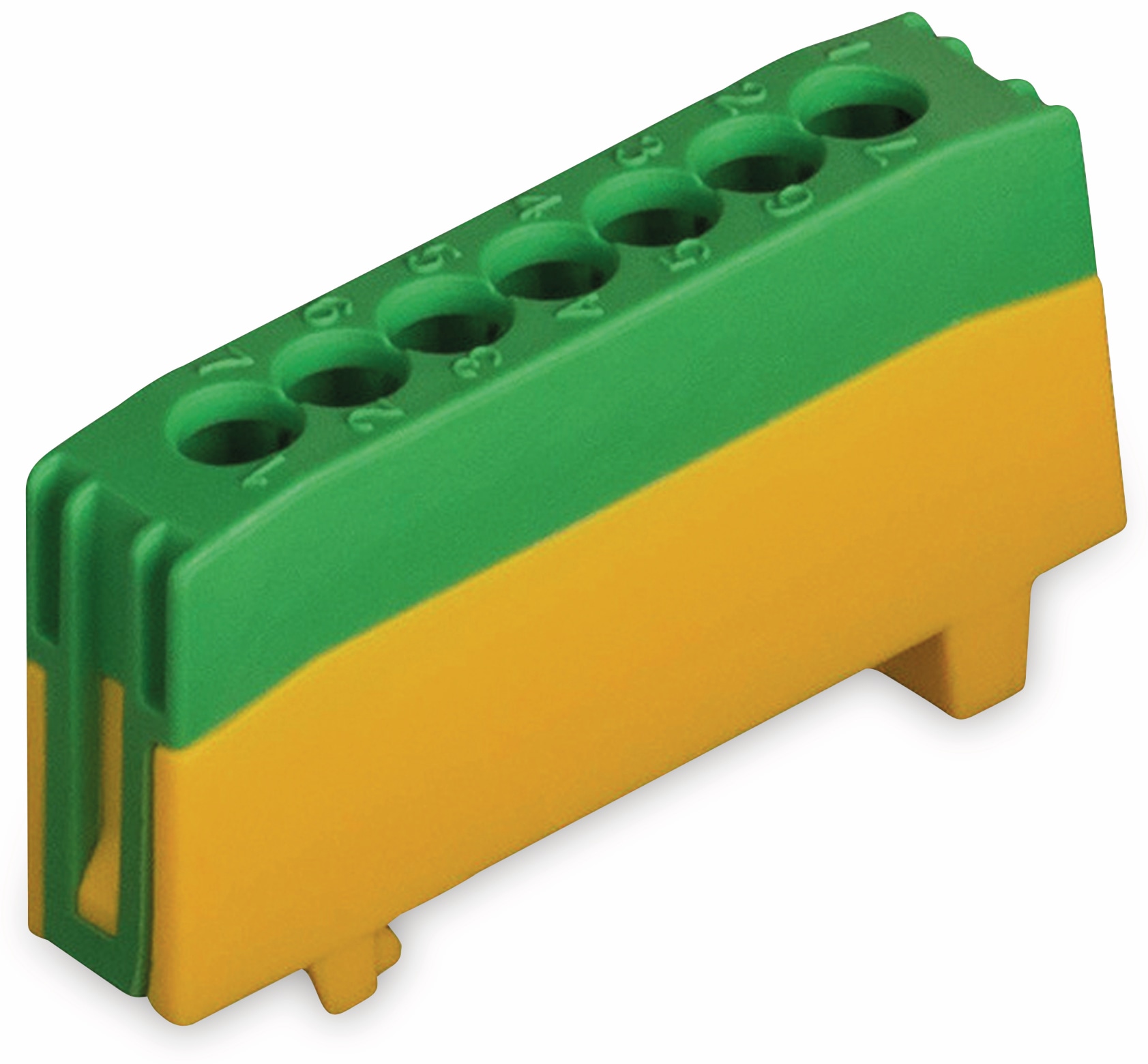 POLLMANN Schutzleiterklemme 7-polig, 16 mm², grün/gelb, für Hutschiene
