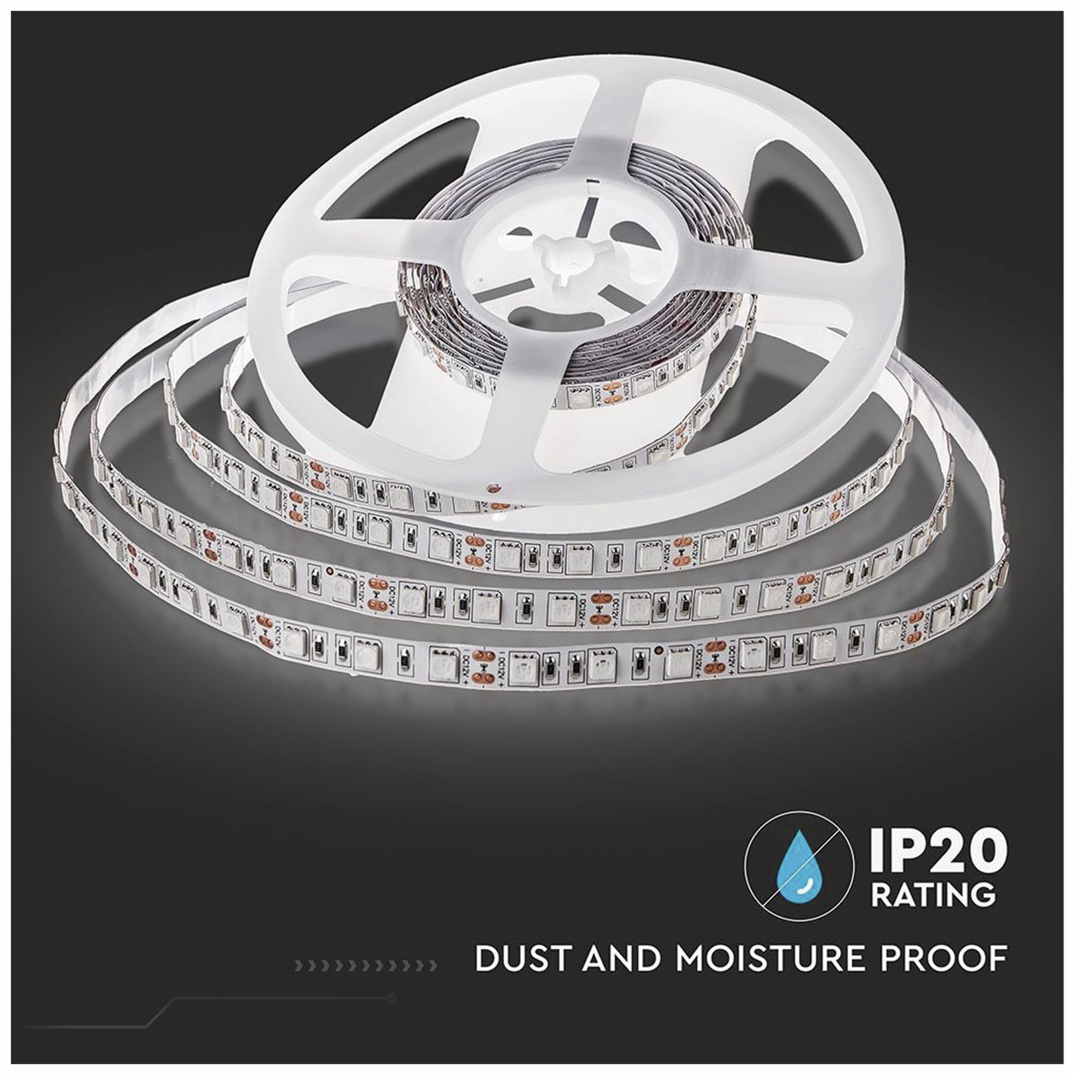LED-Strip VT-5050 (2122), 300 LEDs, 5 m, 12V, 3000 K LED-Strip VT-5050 (2122), 300 LEDs, 5 m, 12V, 3000 K