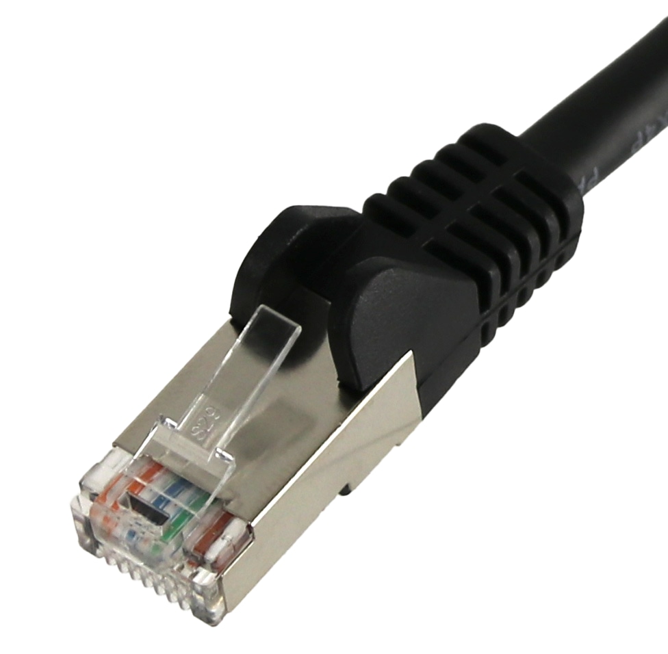 CAT.5E Patchkabel, 0,5 m, schwarz, SF/UTP CAT.5E Patchkabel, 0,5 m, schwarz, UTP