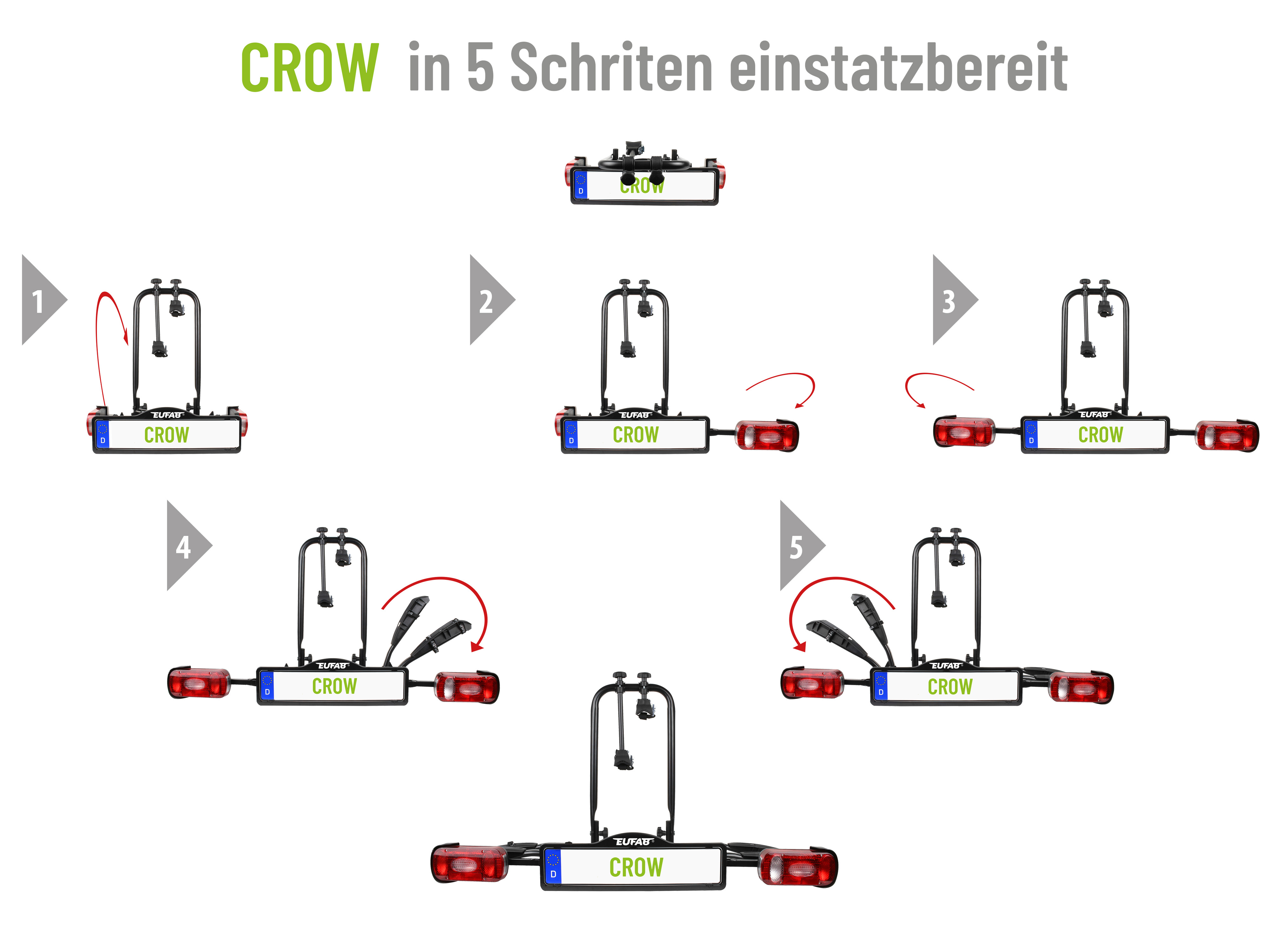 EUFAB Fahrradträger, CROW, 11563, für 2 Fahrräder
